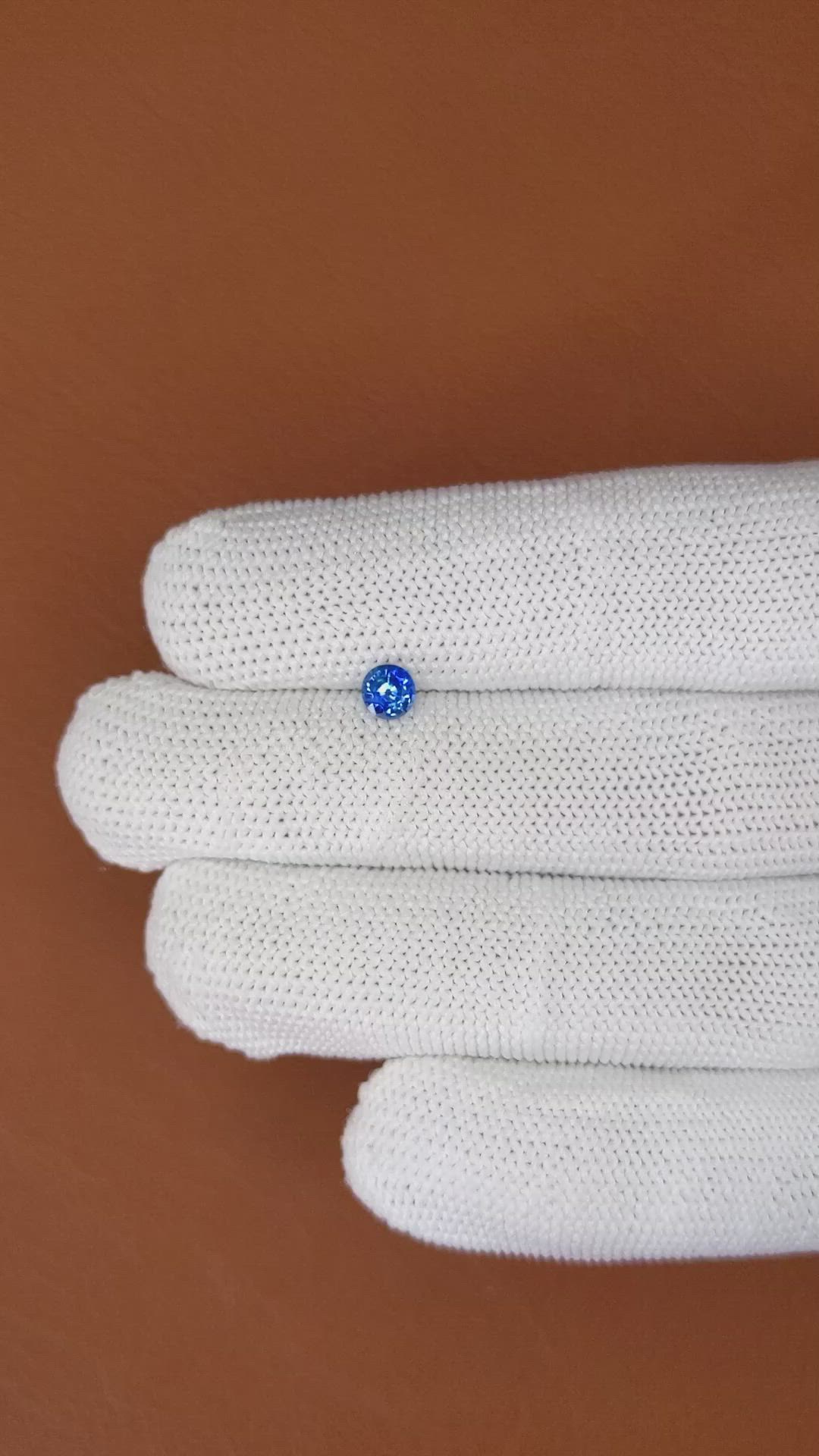 0.44 Ct. Blue Sapphire from Ceylon (Sri Lanka) Size Video