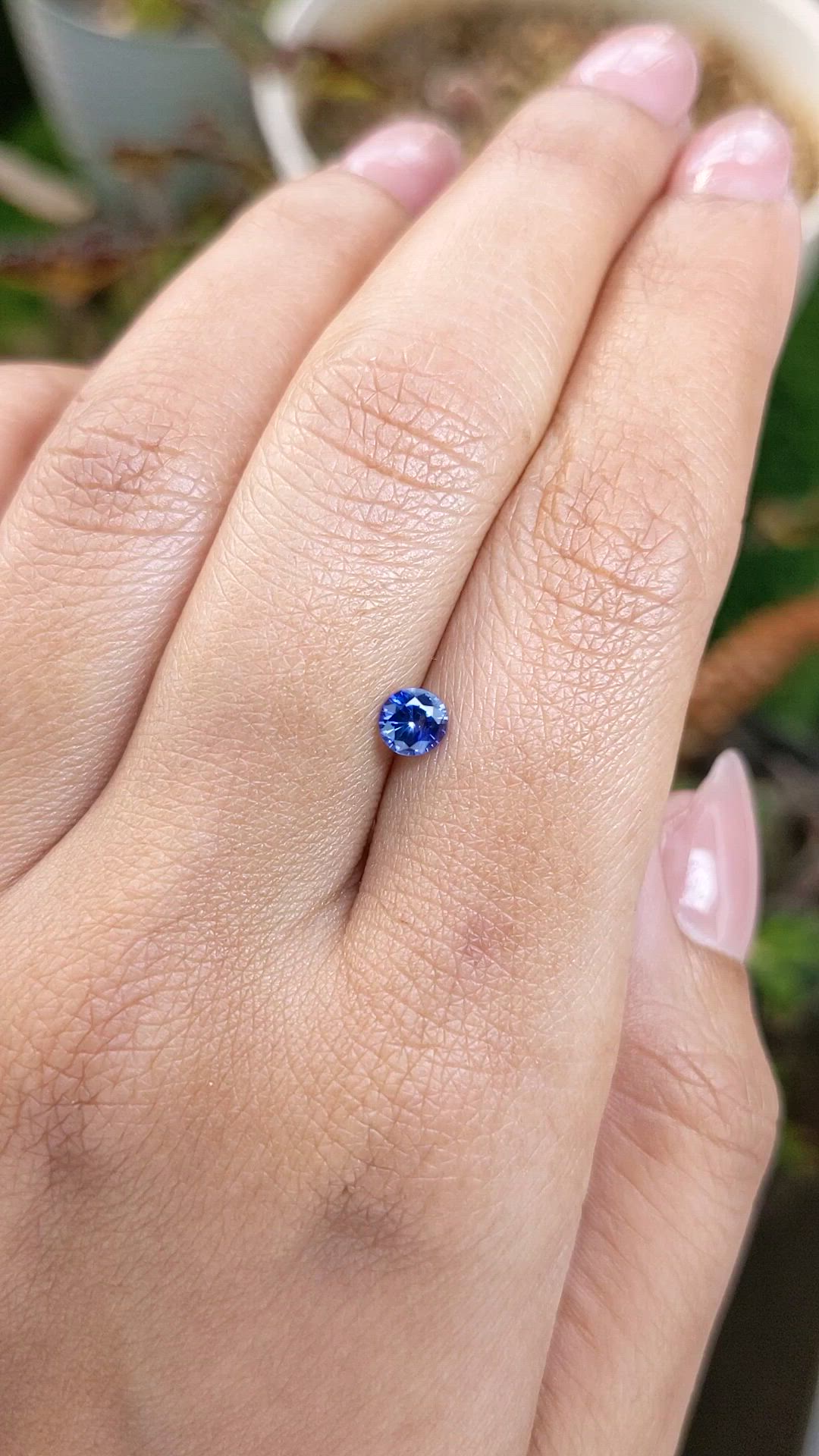 0.44 Ct. Blue Sapphire from Ceylon (Sri Lanka) Size Video