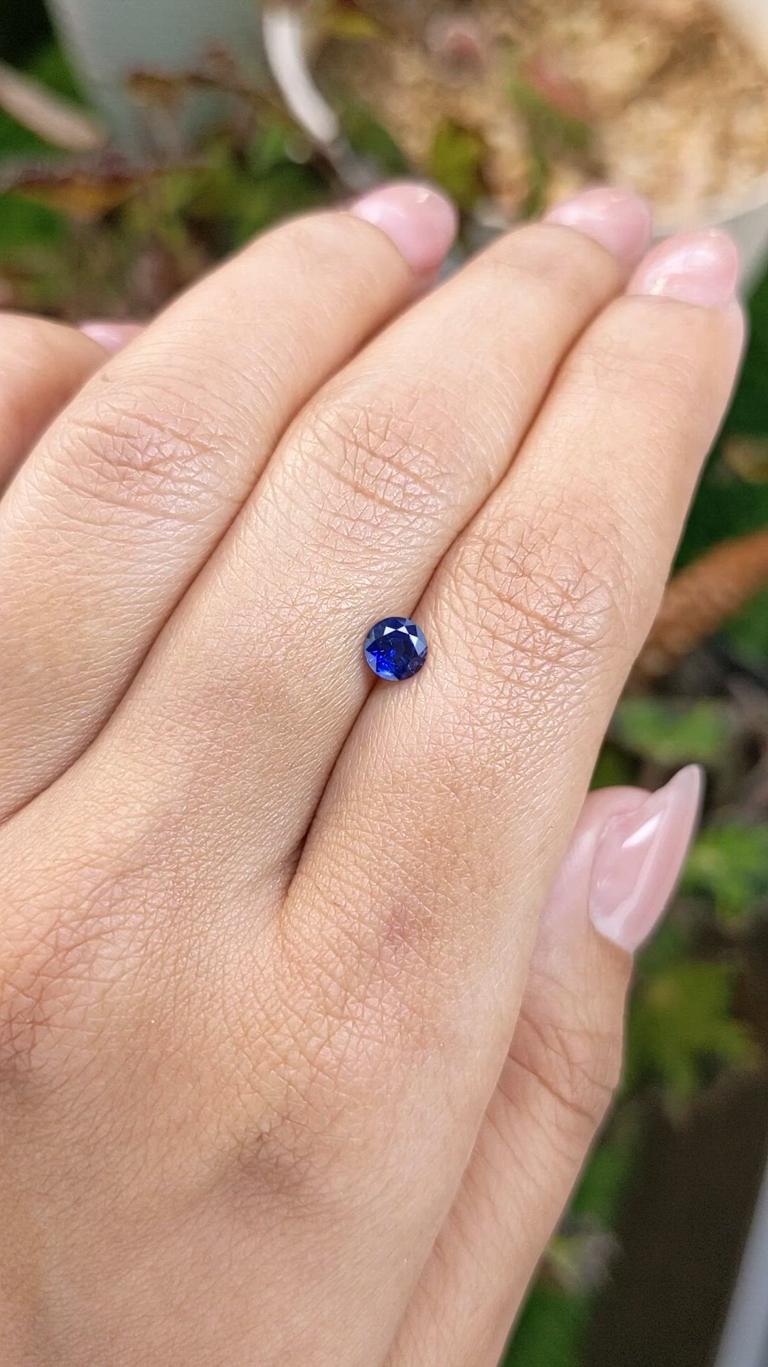 0.54 Ct. Blue Sapphire from Ceylon (Sri Lanka) Size Video