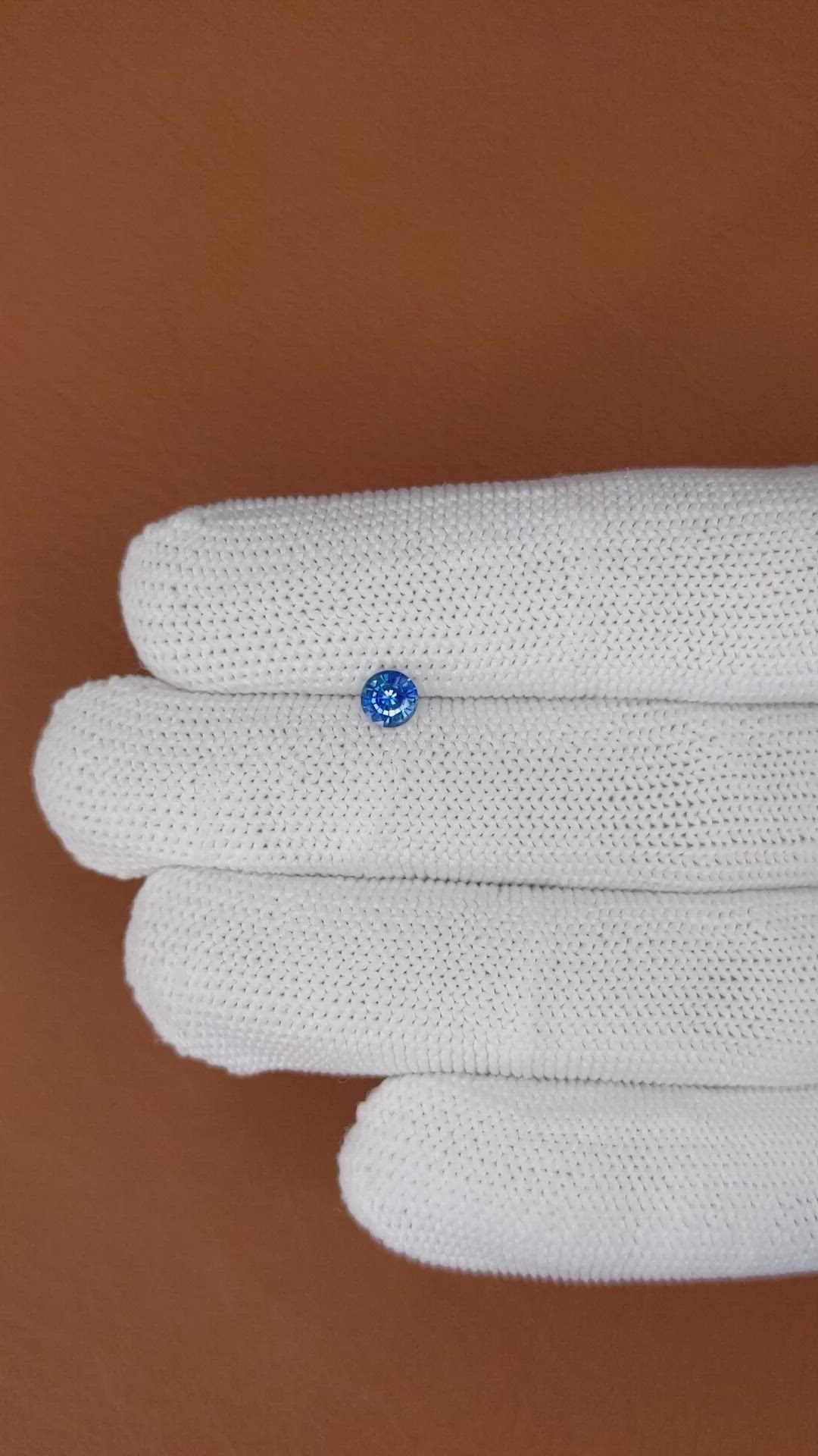 0.48 Ct. Blue Sapphire from Ceylon (Sri Lanka) Size Video