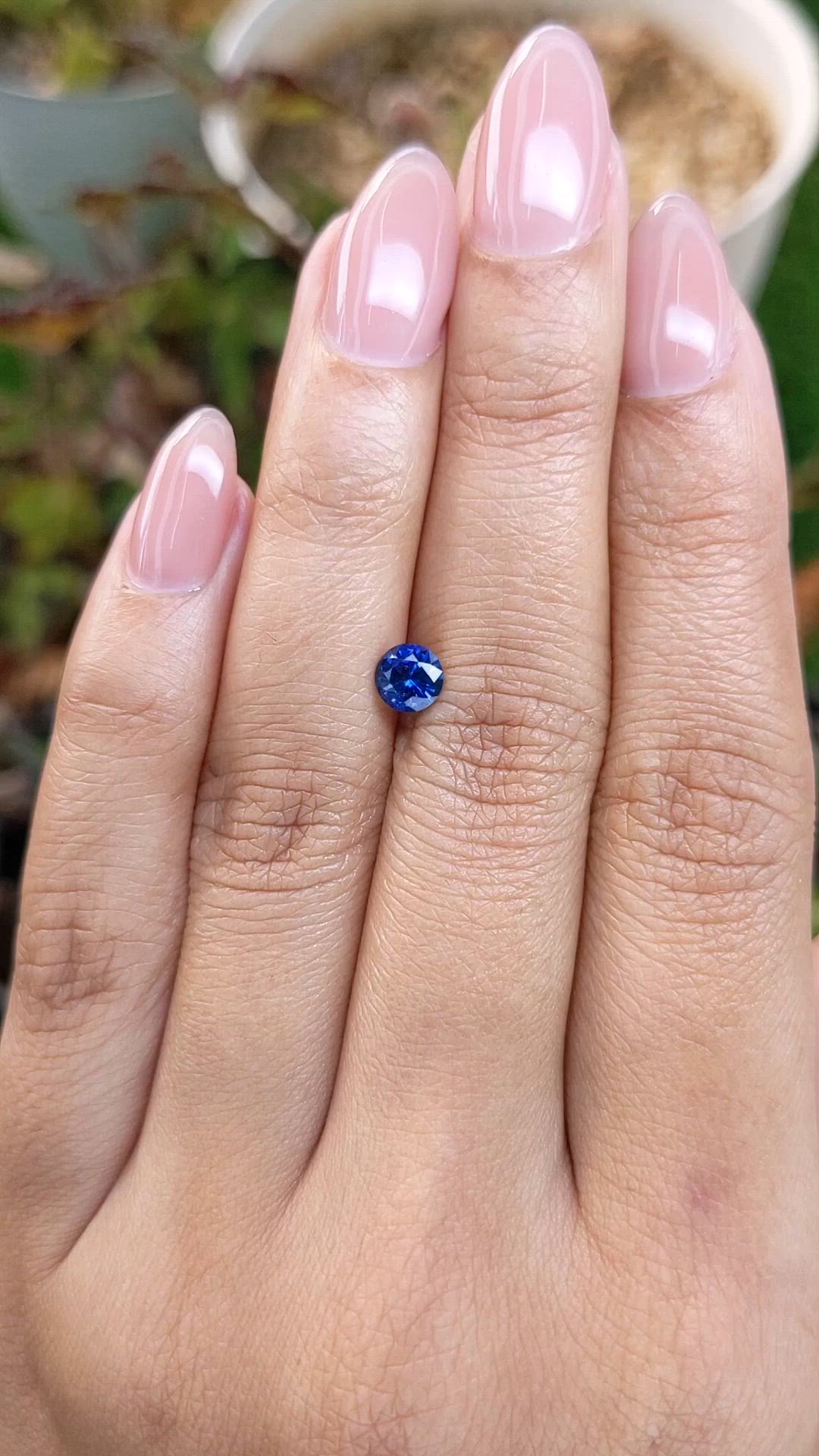 0.64 Ct. Blue Sapphire from Ceylon (Sri Lanka) Size Video