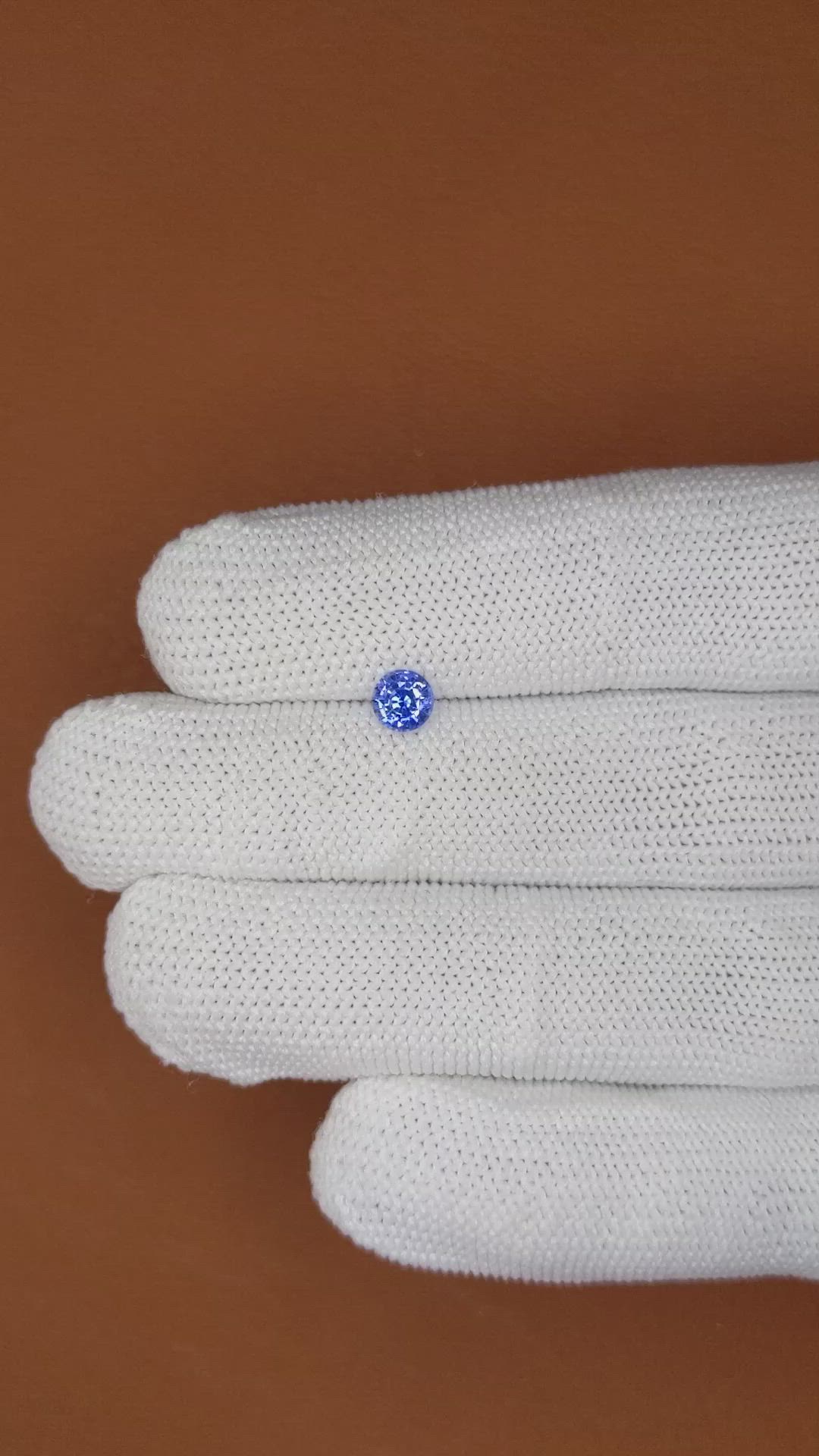 0.54 Ct. Blue Sapphire from Ceylon (Sri Lanka) Size Video