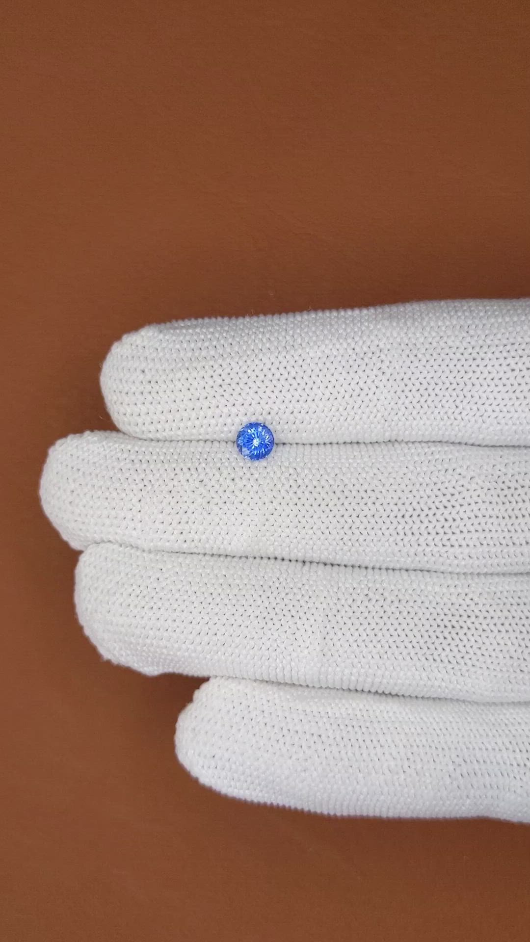 0.59 Ct. Blue Sapphire from Ceylon (Sri Lanka) Size Video