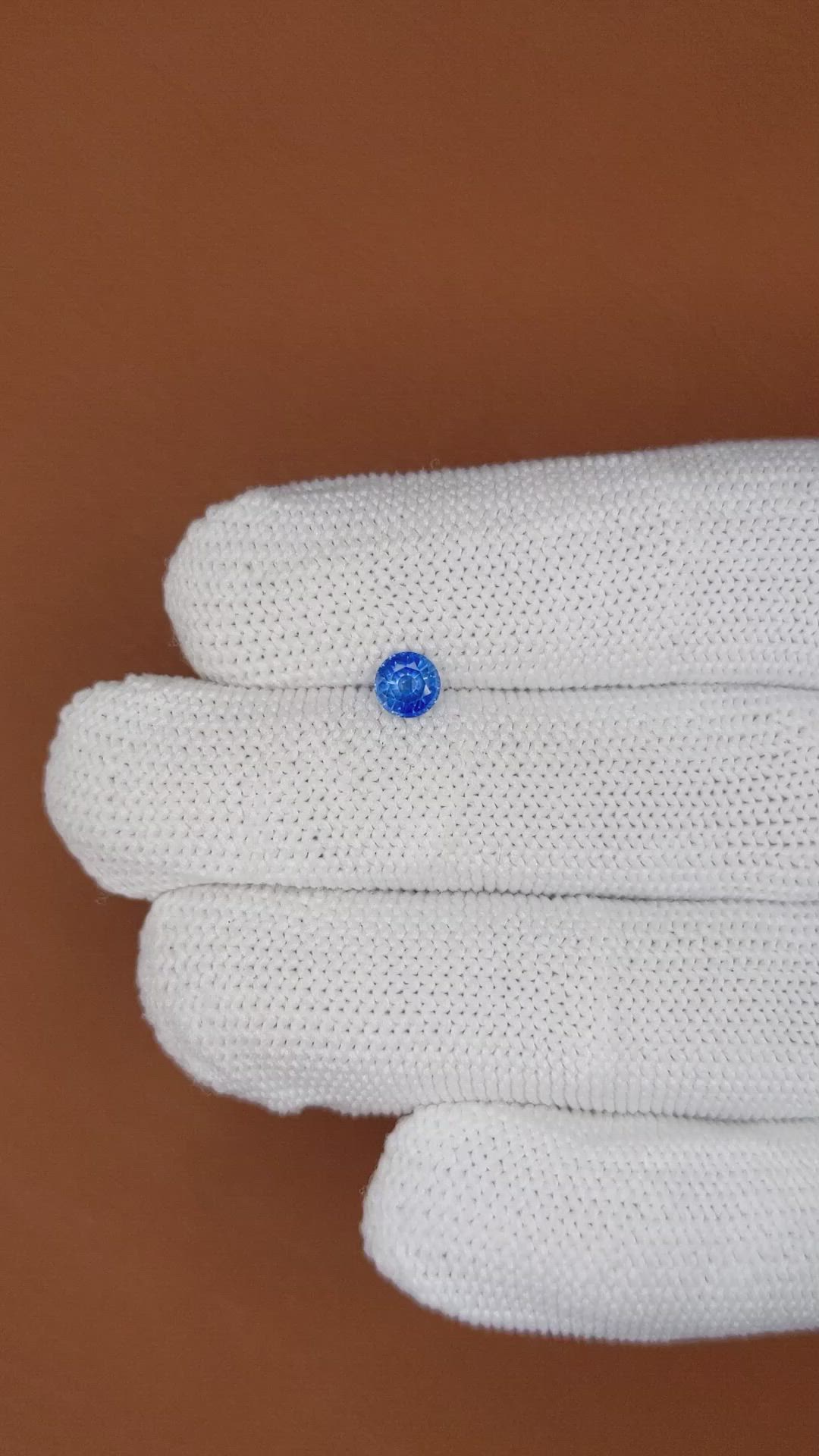 0.51 Ct. Blue Sapphire from Ceylon (Sri Lanka) Size Video