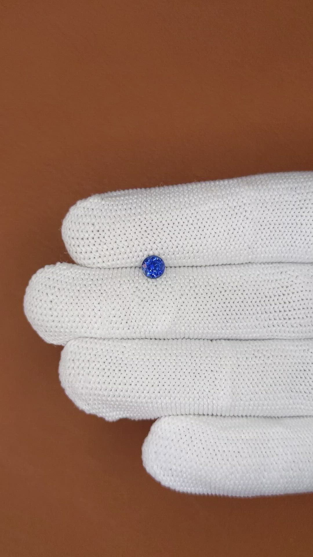 0.48 Ct. Blue Sapphire from Ceylon (Sri Lanka) Size Video