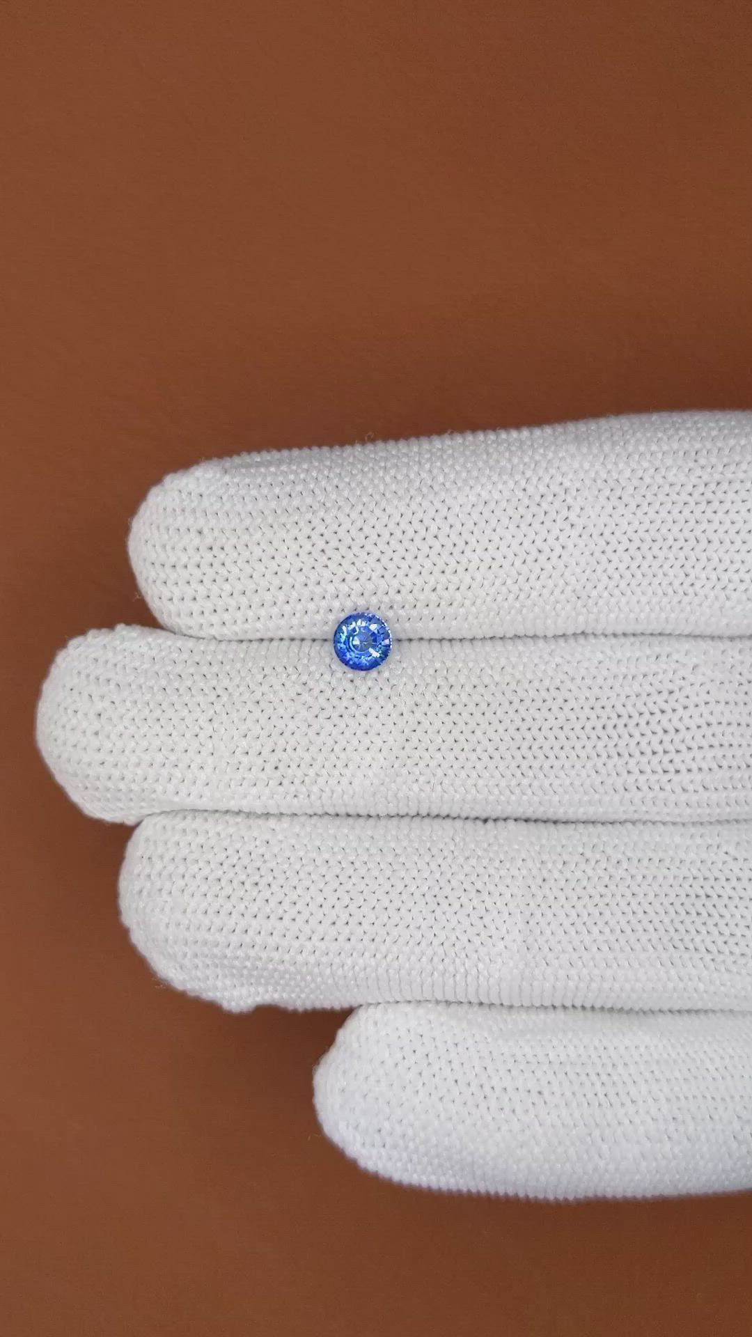 0.62 Ct. Blue Sapphire from Ceylon (Sri Lanka) Size Video