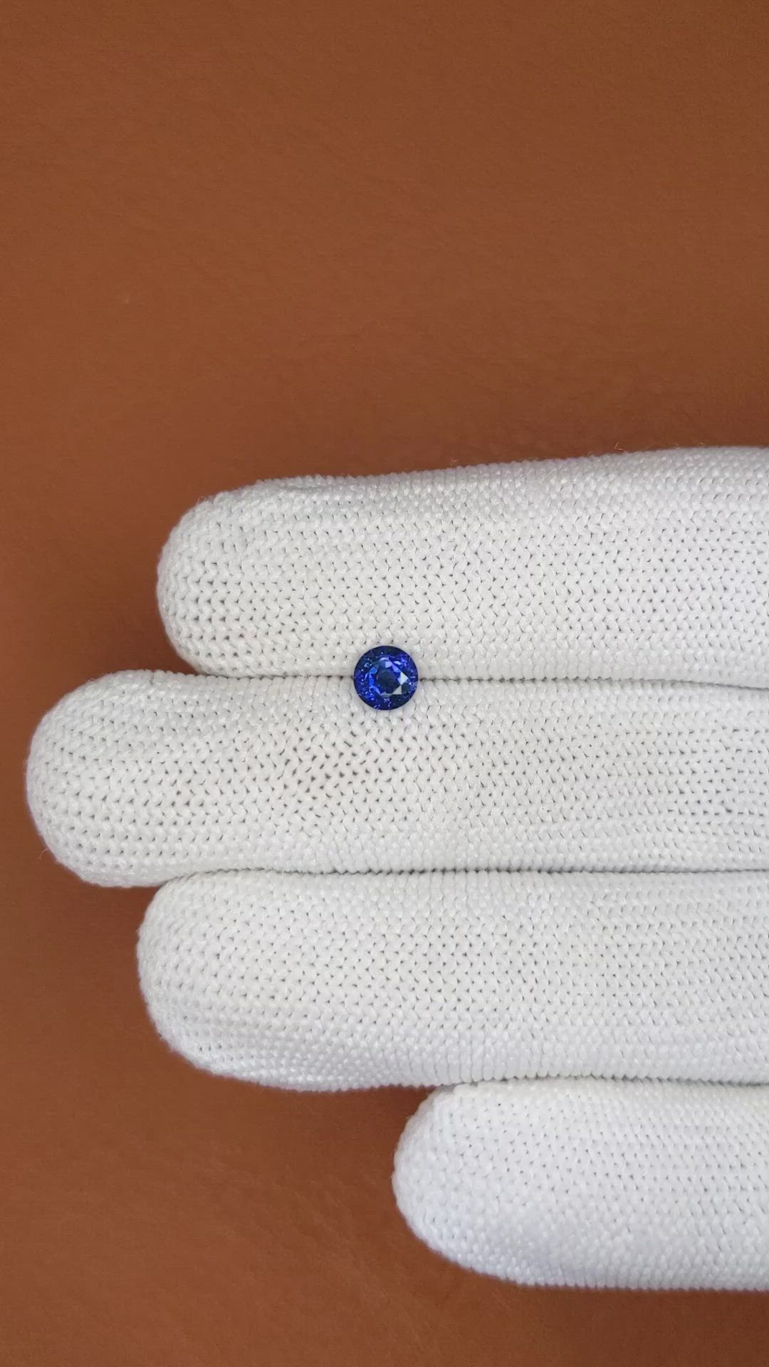 0.57 Ct. Blue Sapphire from Ceylon (Sri Lanka) Size Video