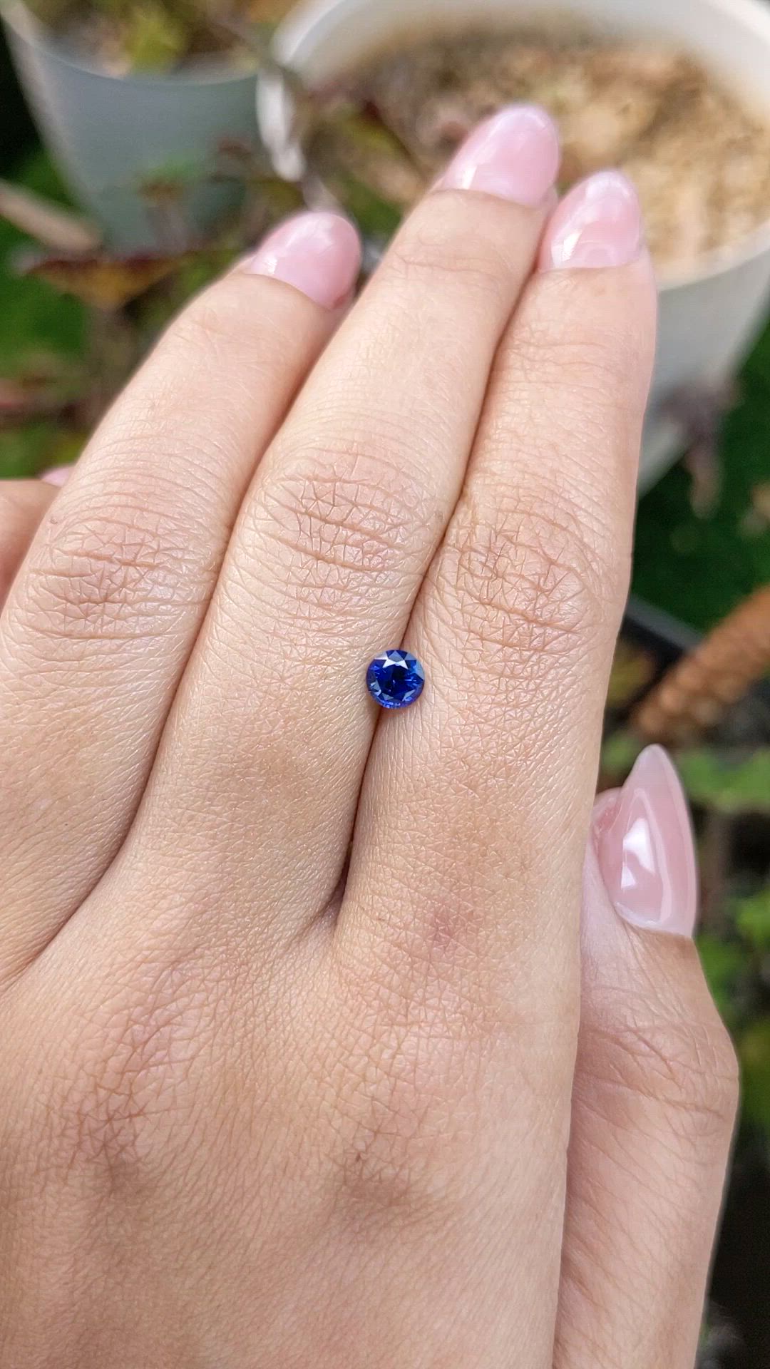 0.43 Ct. Blue Sapphire from Ceylon (Sri Lanka) Size Video