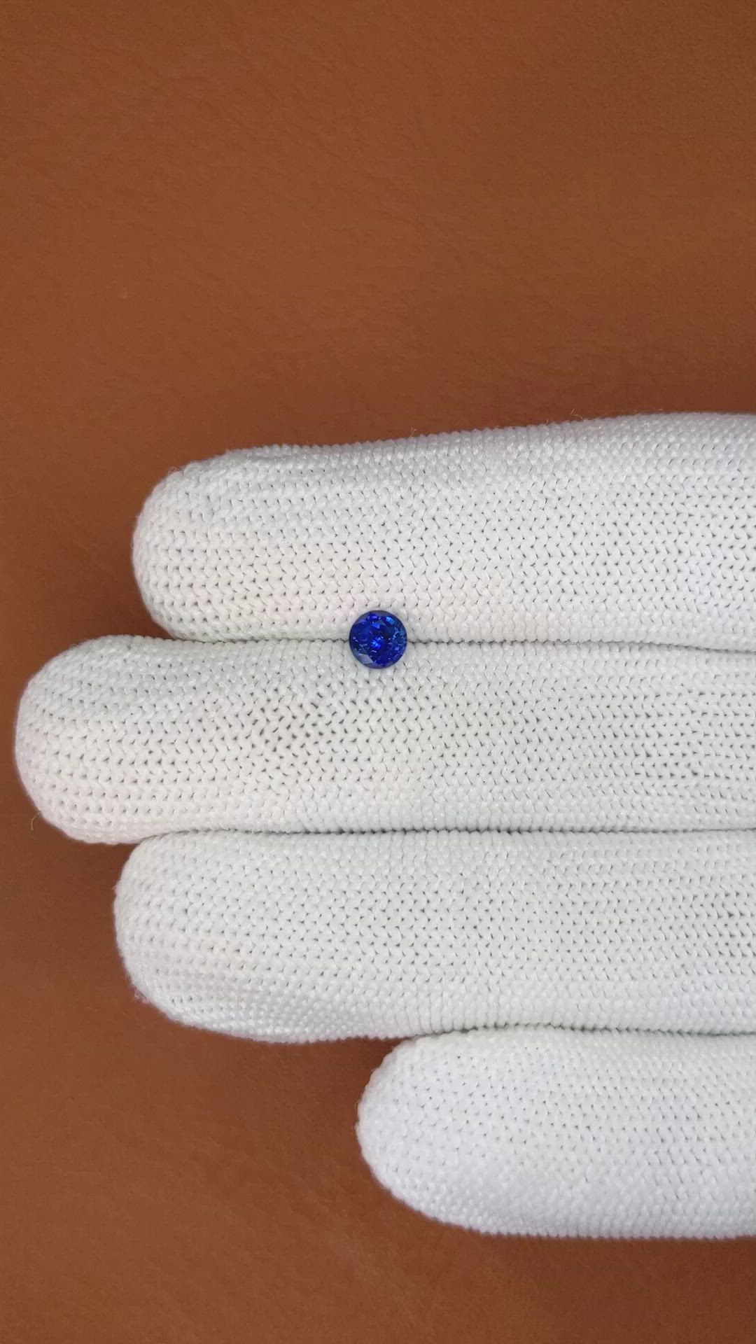 0.43 Ct. Blue Sapphire from Ceylon (Sri Lanka) Size Video