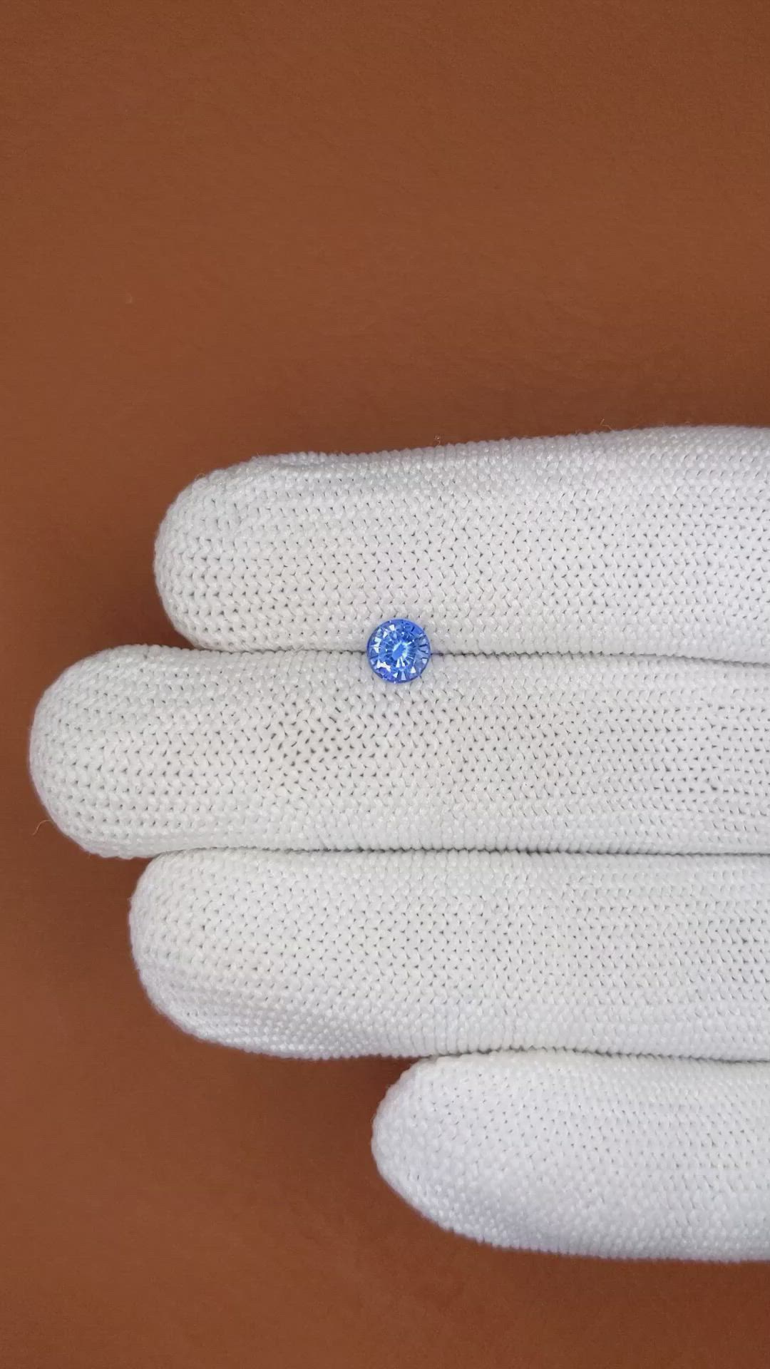 0.58 Ct. Blue Sapphire from Ceylon (Sri Lanka) Size Video