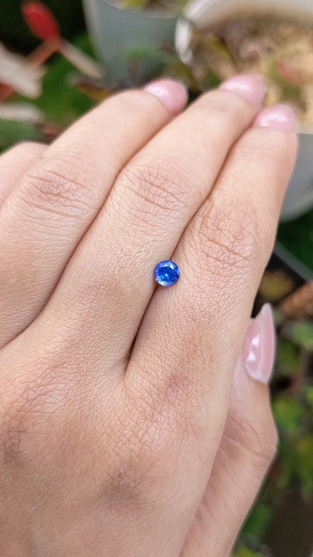 0.47 Ct. Blue Sapphire from Ceylon (Sri Lanka) Size Video
