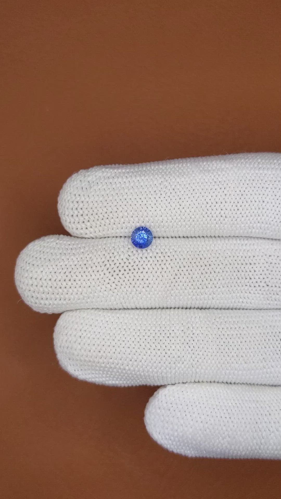 0.60 Ct. Blue Sapphire from Ceylon (Sri Lanka) Size Video