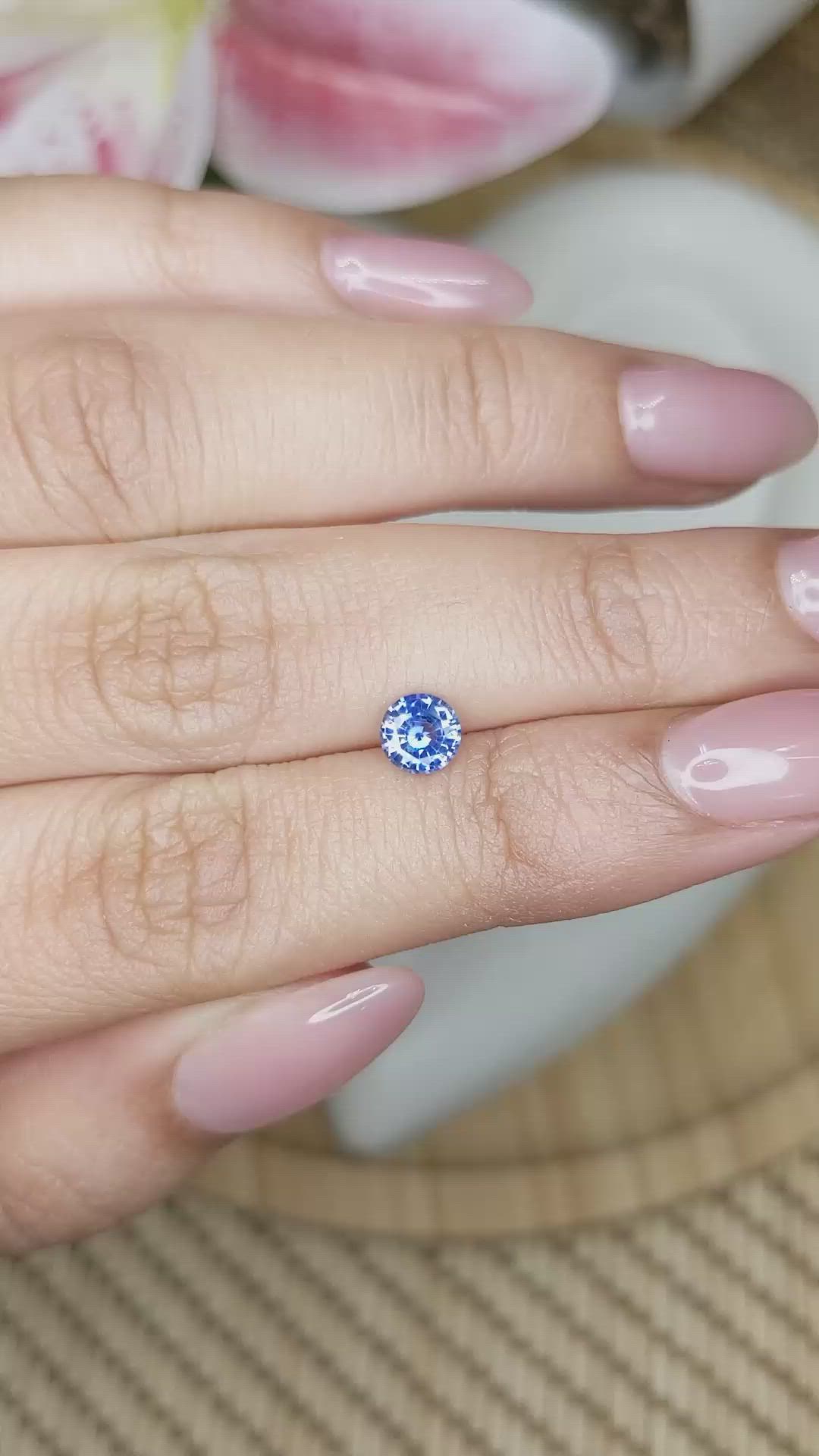 0.62 Ct. Blue Sapphire from Ceylon (Sri Lanka) Size Video