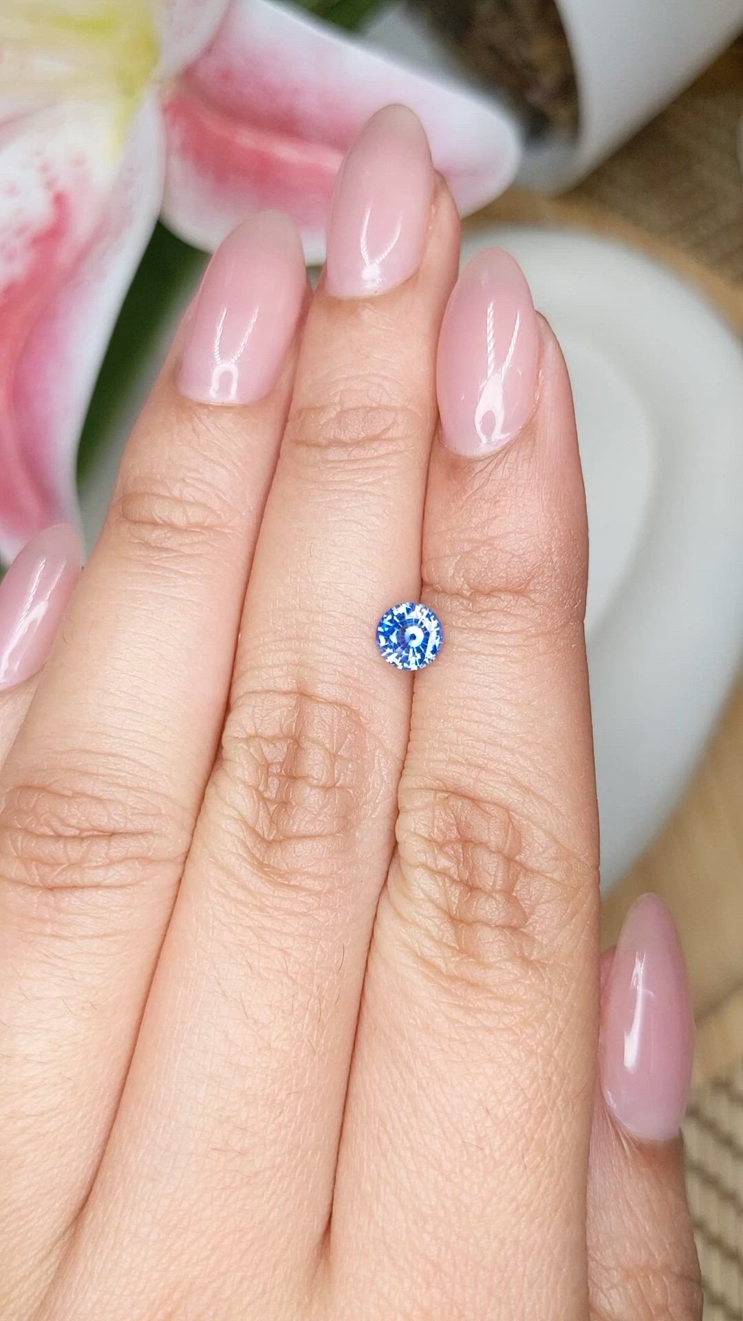 0.62 Ct. Blue Sapphire from Ceylon (Sri Lanka) Size Video