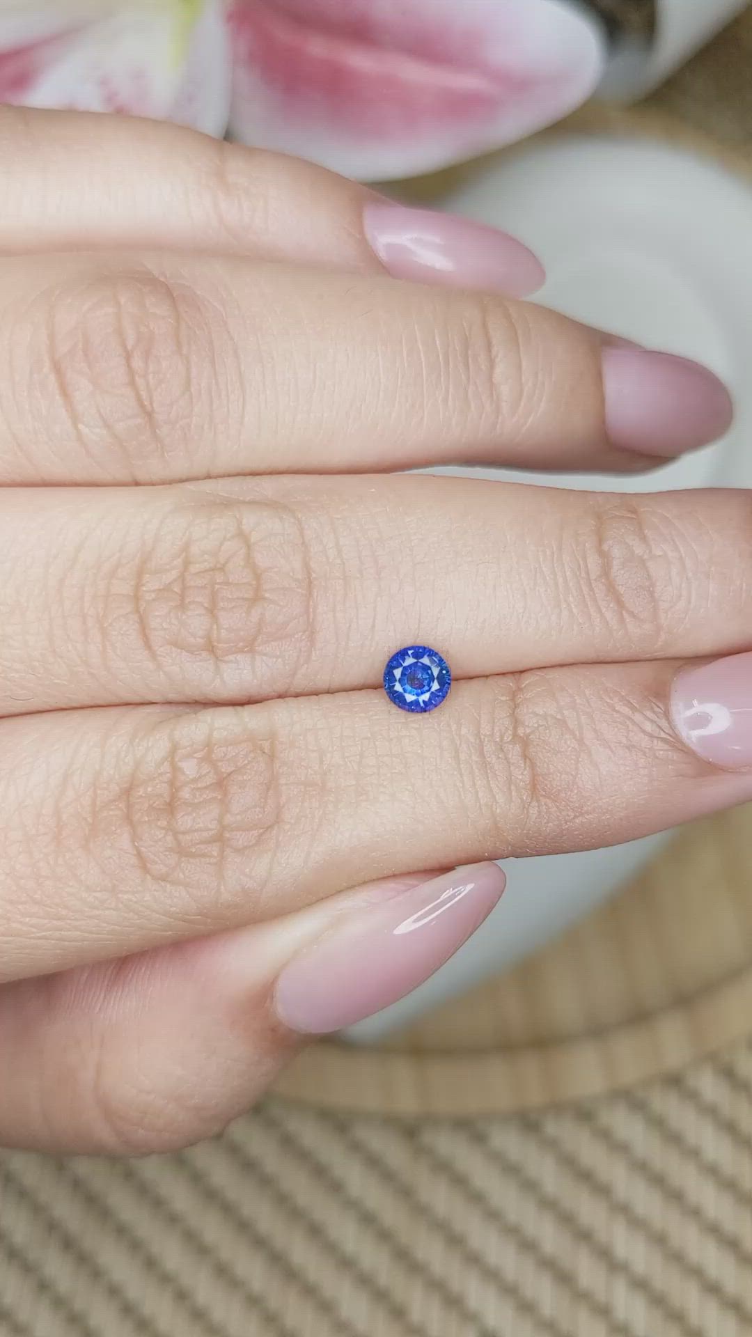 0.43 Ct. Blue Sapphire from Ceylon (Sri Lanka) Size Video