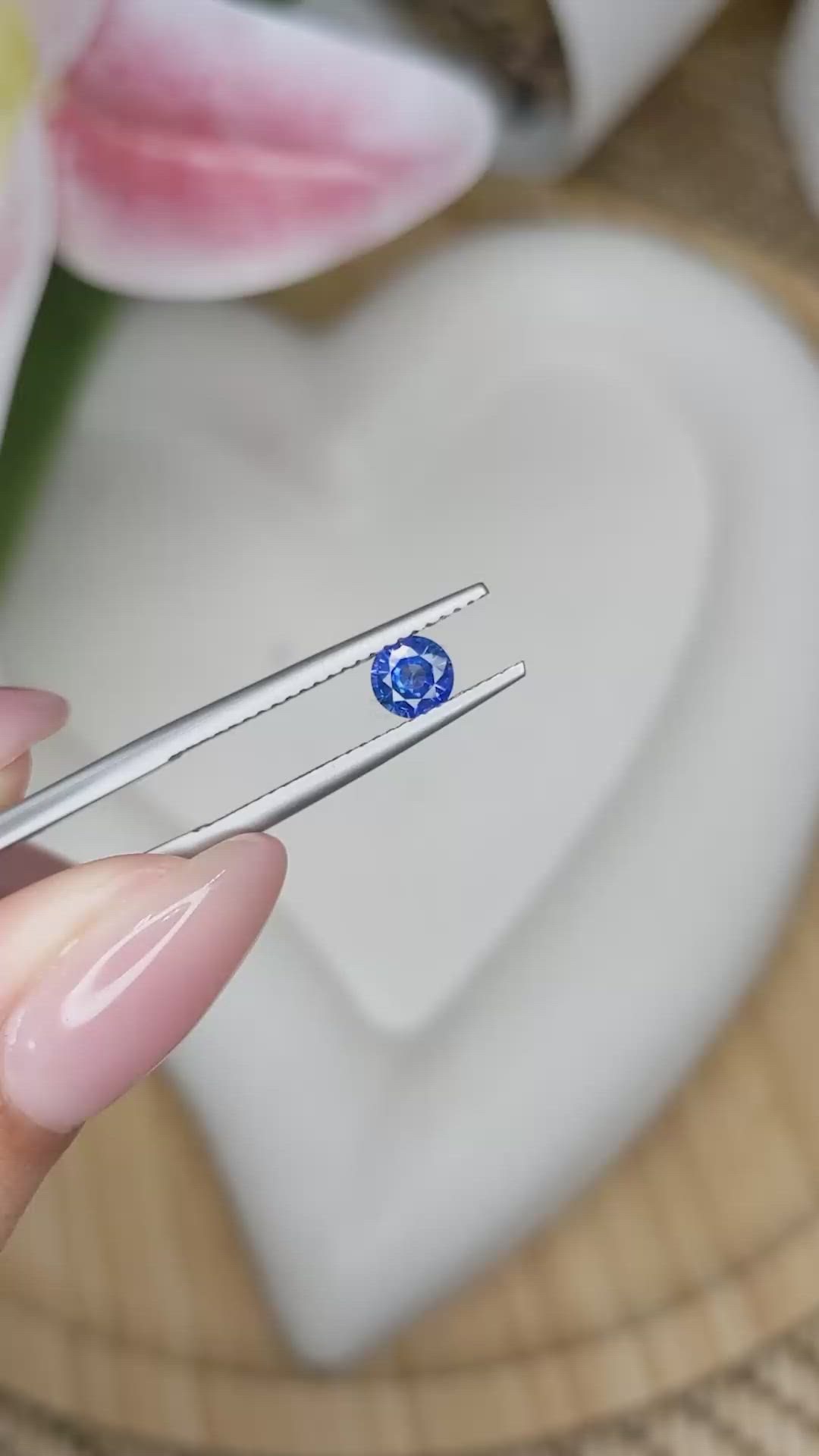0.43 Ct. Blue Sapphire from Ceylon (Sri Lanka) Size Video