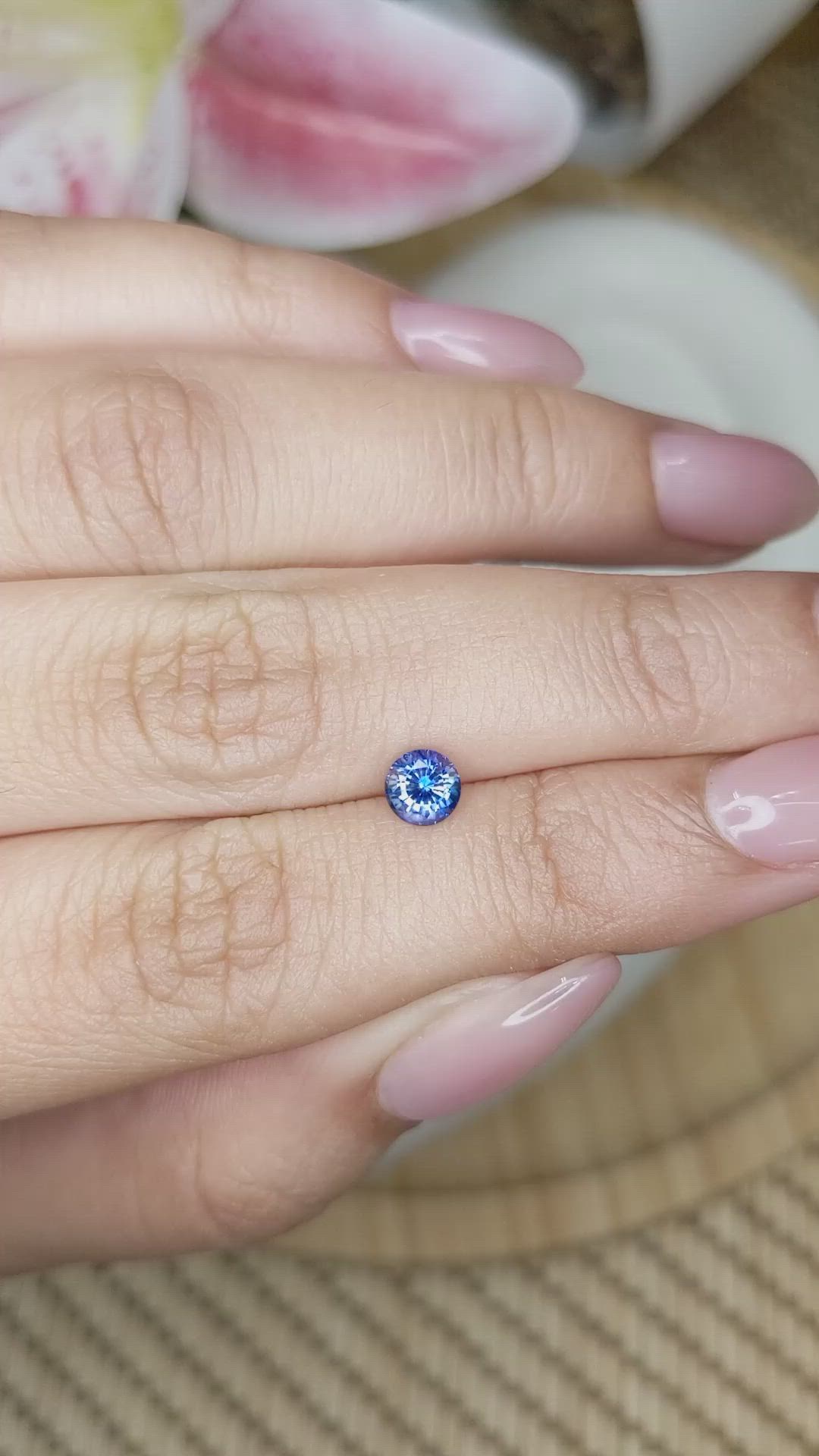 0.61 Ct. Blue Sapphire from Ceylon (Sri Lanka) Size Video