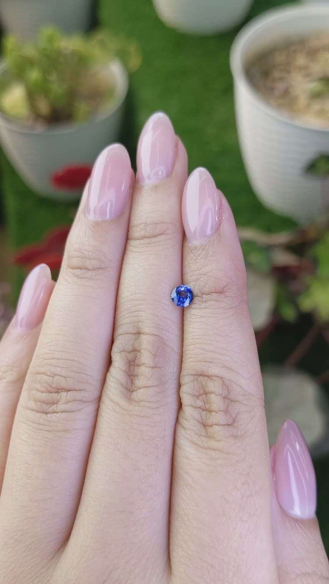 0.35 Ct. Blue Sapphire from Ceylon (Sri Lanka) Size Video