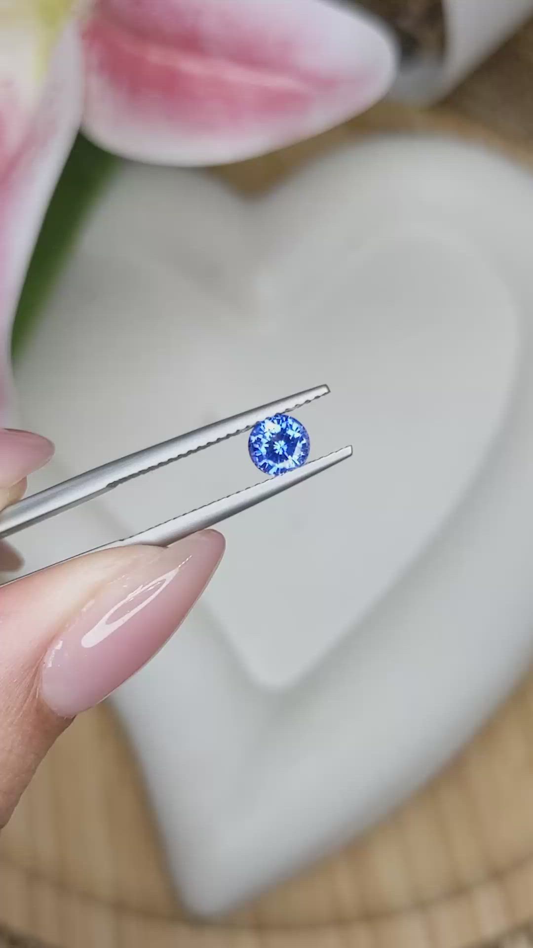0.65 Ct. Blue Sapphire from Ceylon (Sri Lanka) Size Video