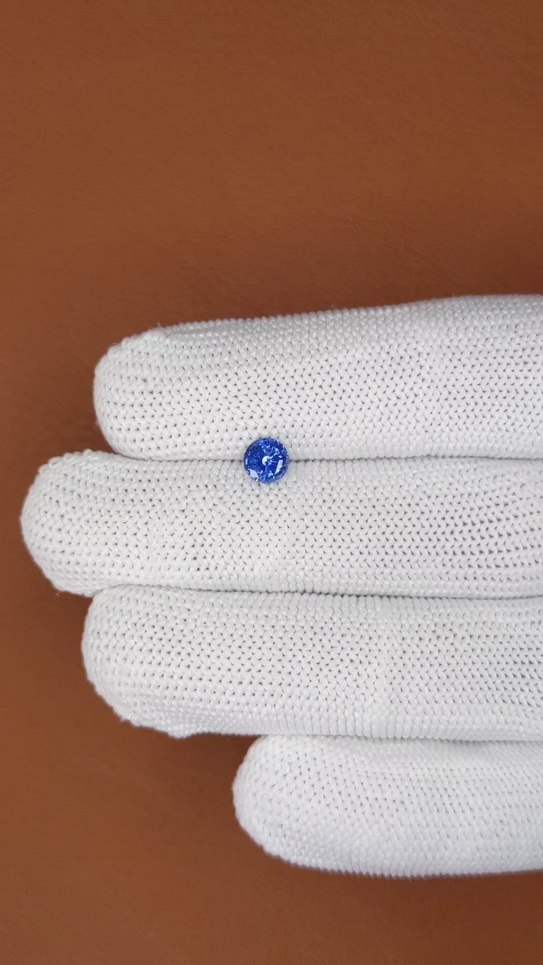 0.65 Ct. Blue Sapphire from Ceylon (Sri Lanka) Size Video