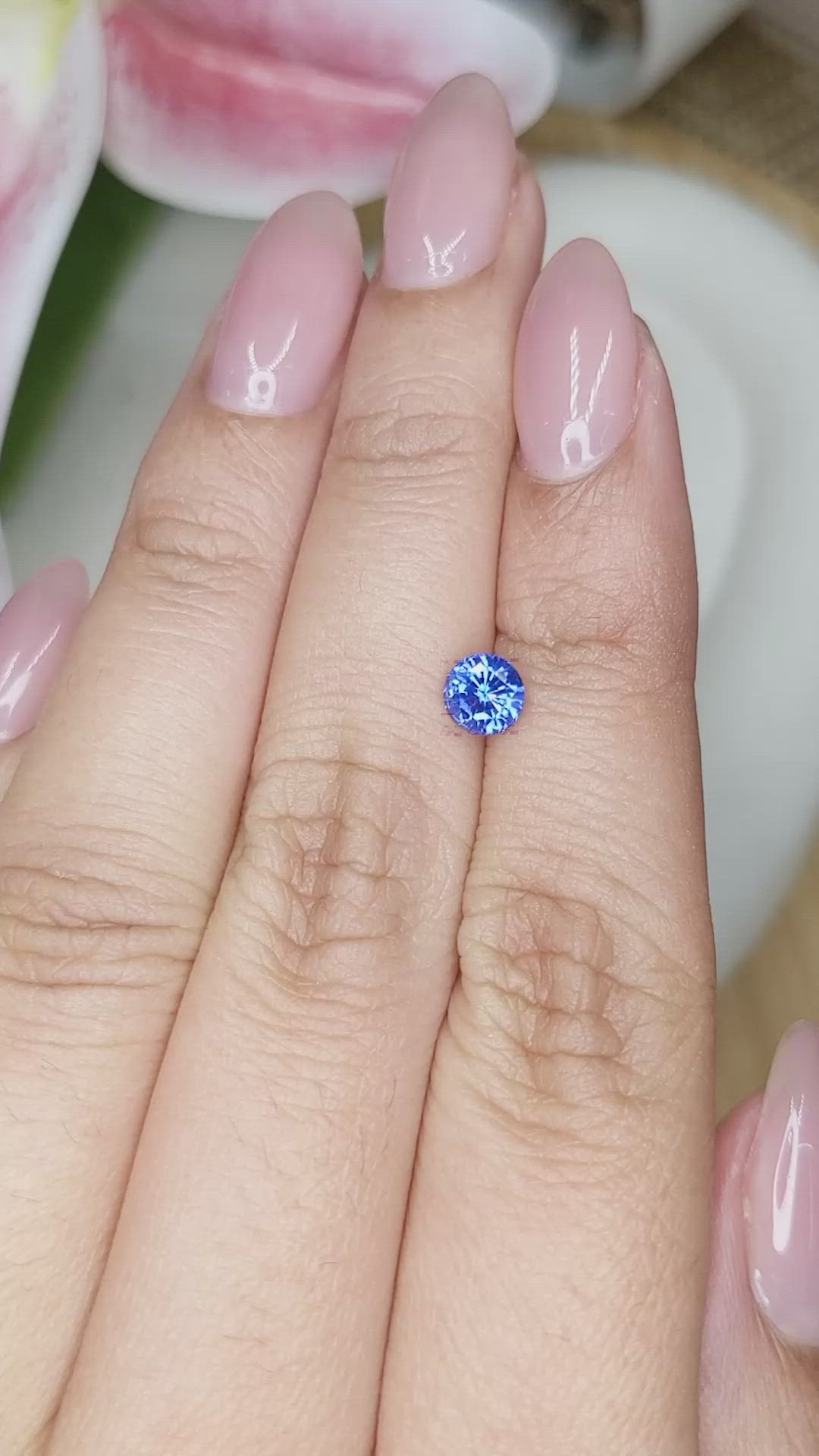 0.65 Ct. Blue Sapphire from Ceylon (Sri Lanka) Size Video