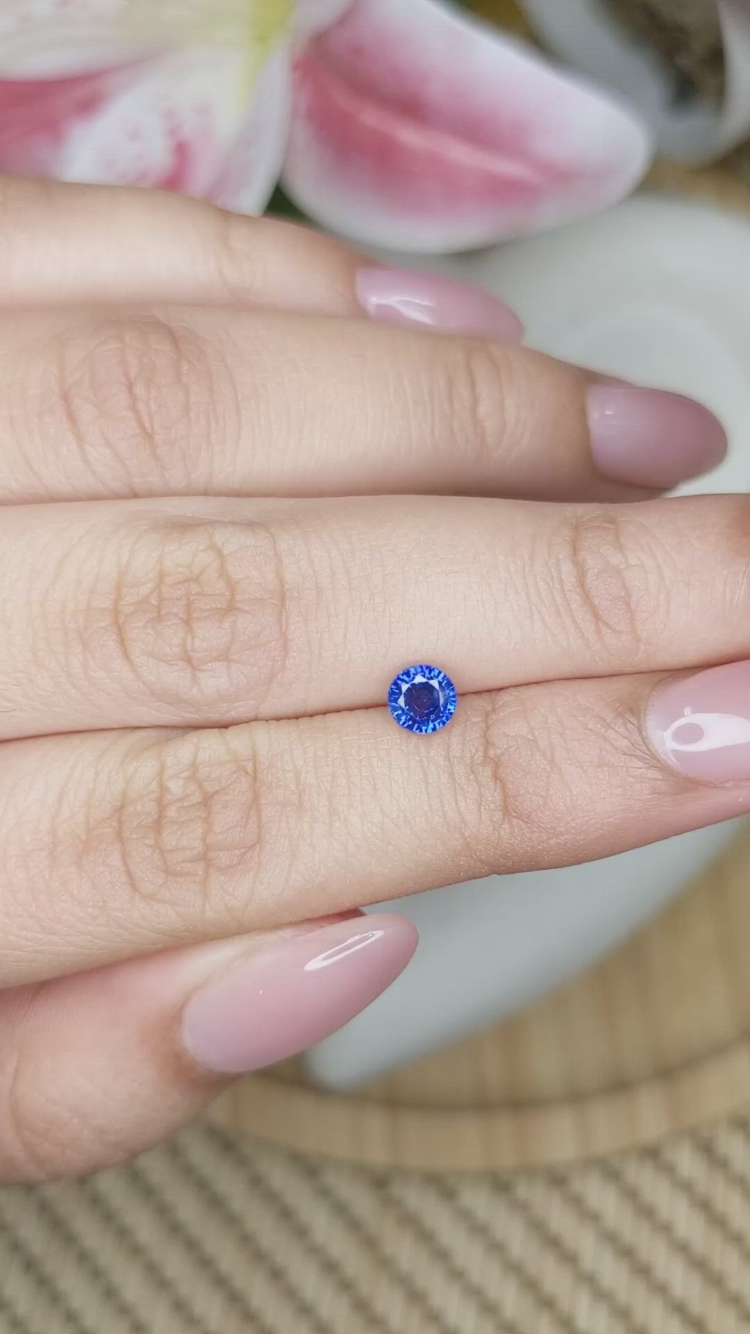 0.60 Ct. Blue Sapphire from Ceylon (Sri Lanka) Size Video