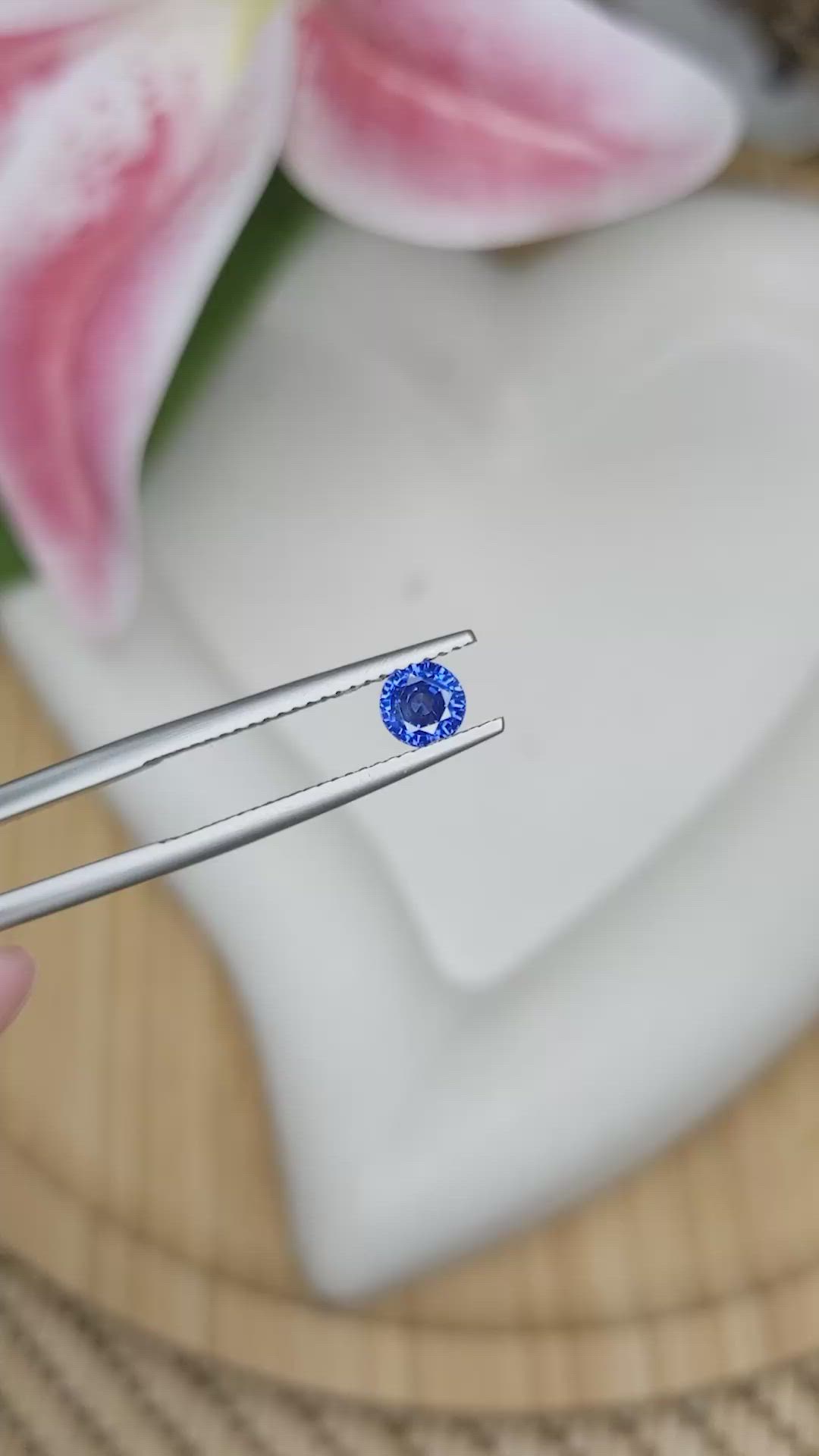 0.60 Ct. Blue Sapphire from Ceylon (Sri Lanka) Size Video