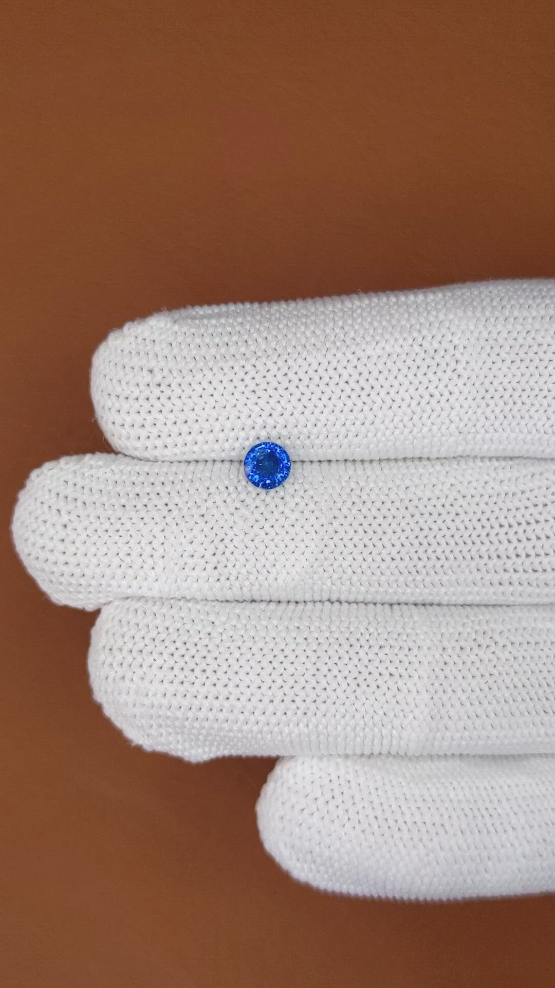 0.60 Ct. Blue Sapphire from Ceylon (Sri Lanka) Size Video