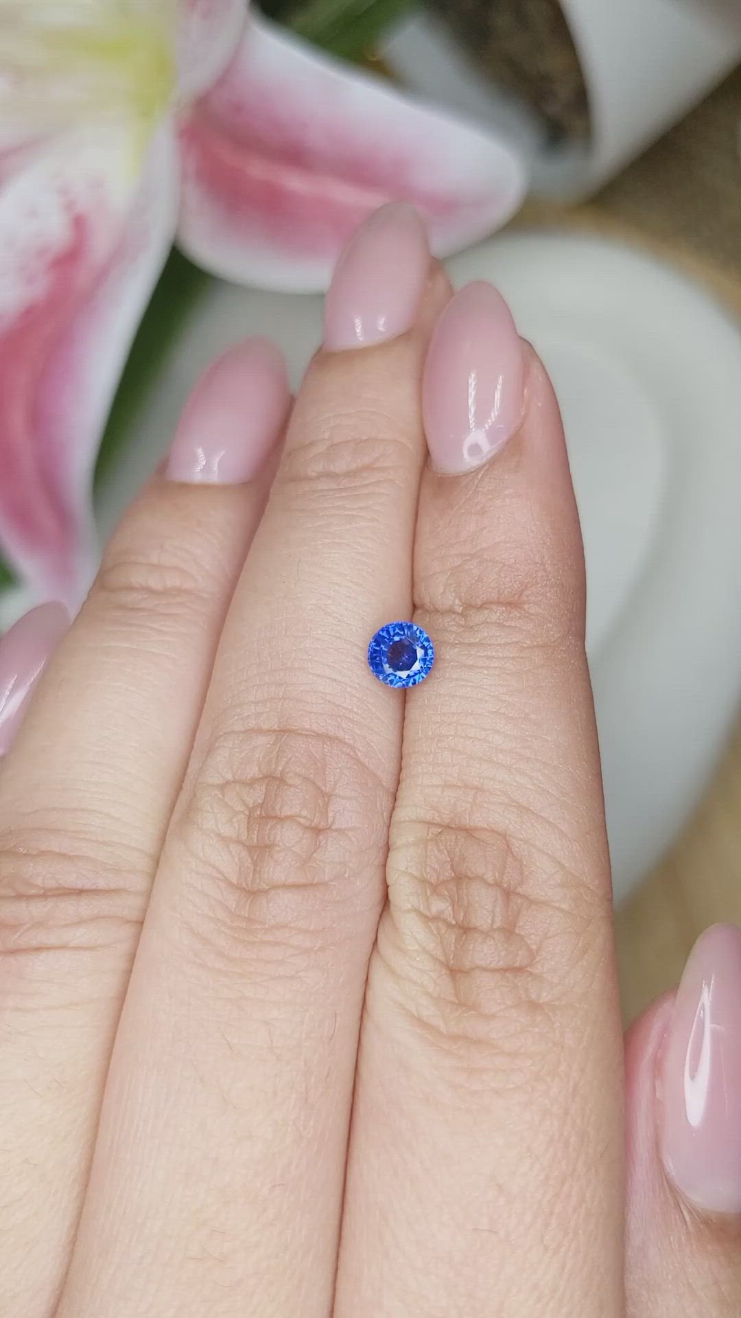 0.60 Ct. Blue Sapphire from Ceylon (Sri Lanka) Size Video
