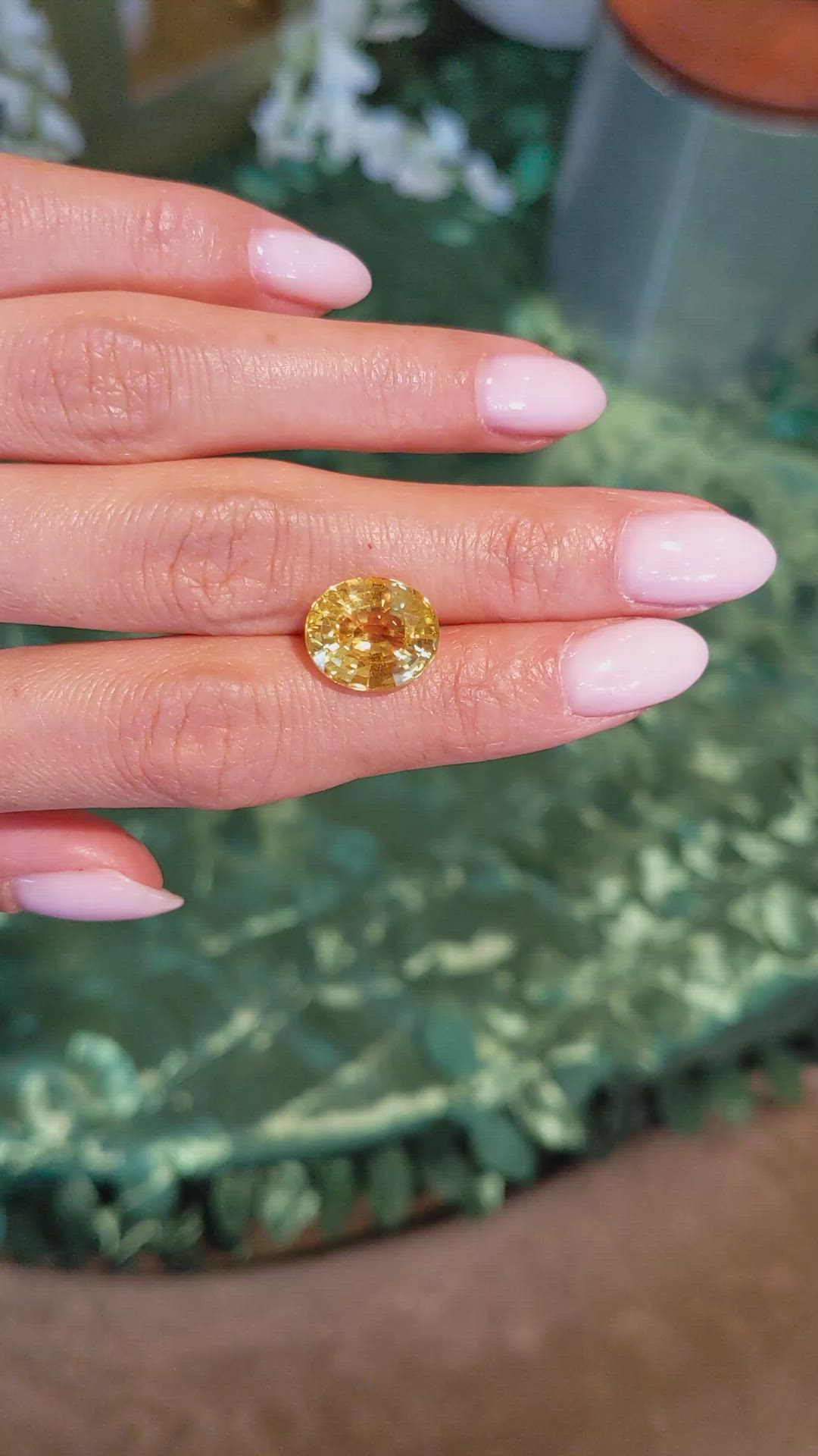 7.92 Ct. Yellow Sapphire from Ceylon (Sri Lanka) Size Video