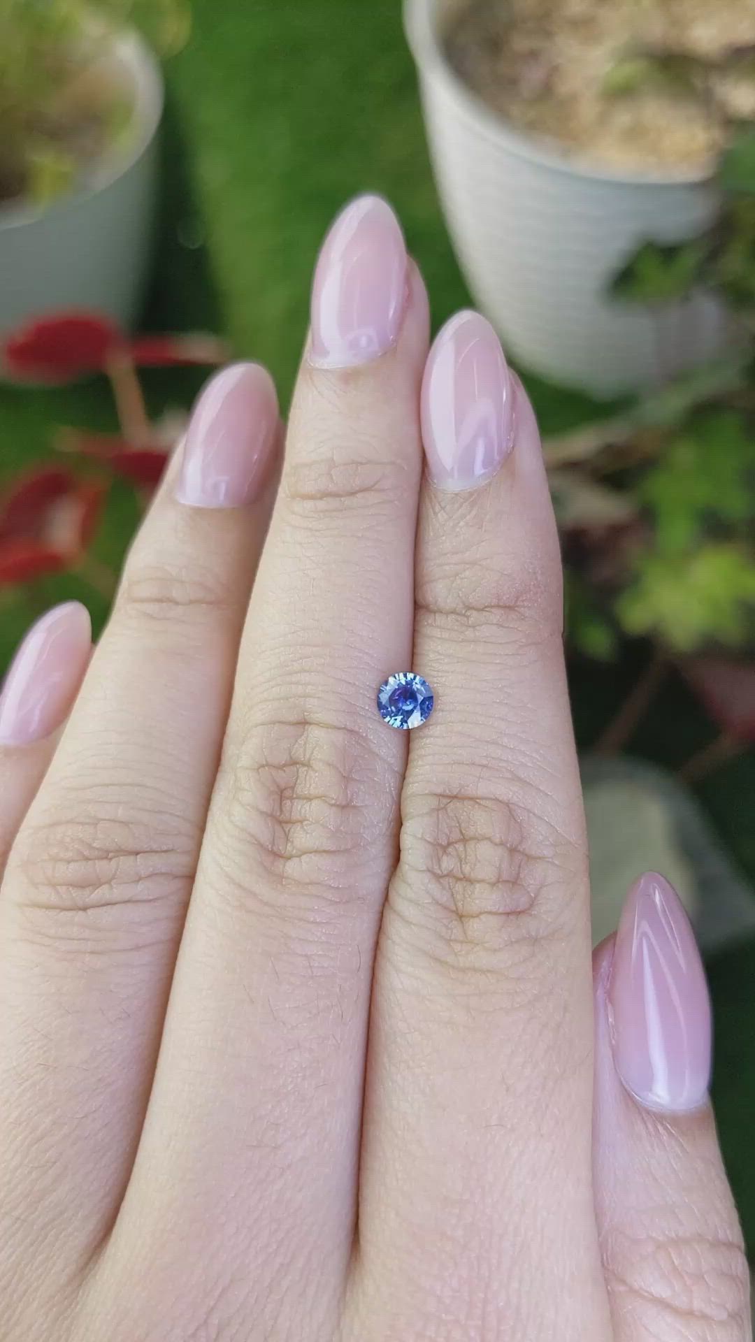 0.44 Ct. Blue Sapphire from Ceylon (Sri Lanka) Size Video