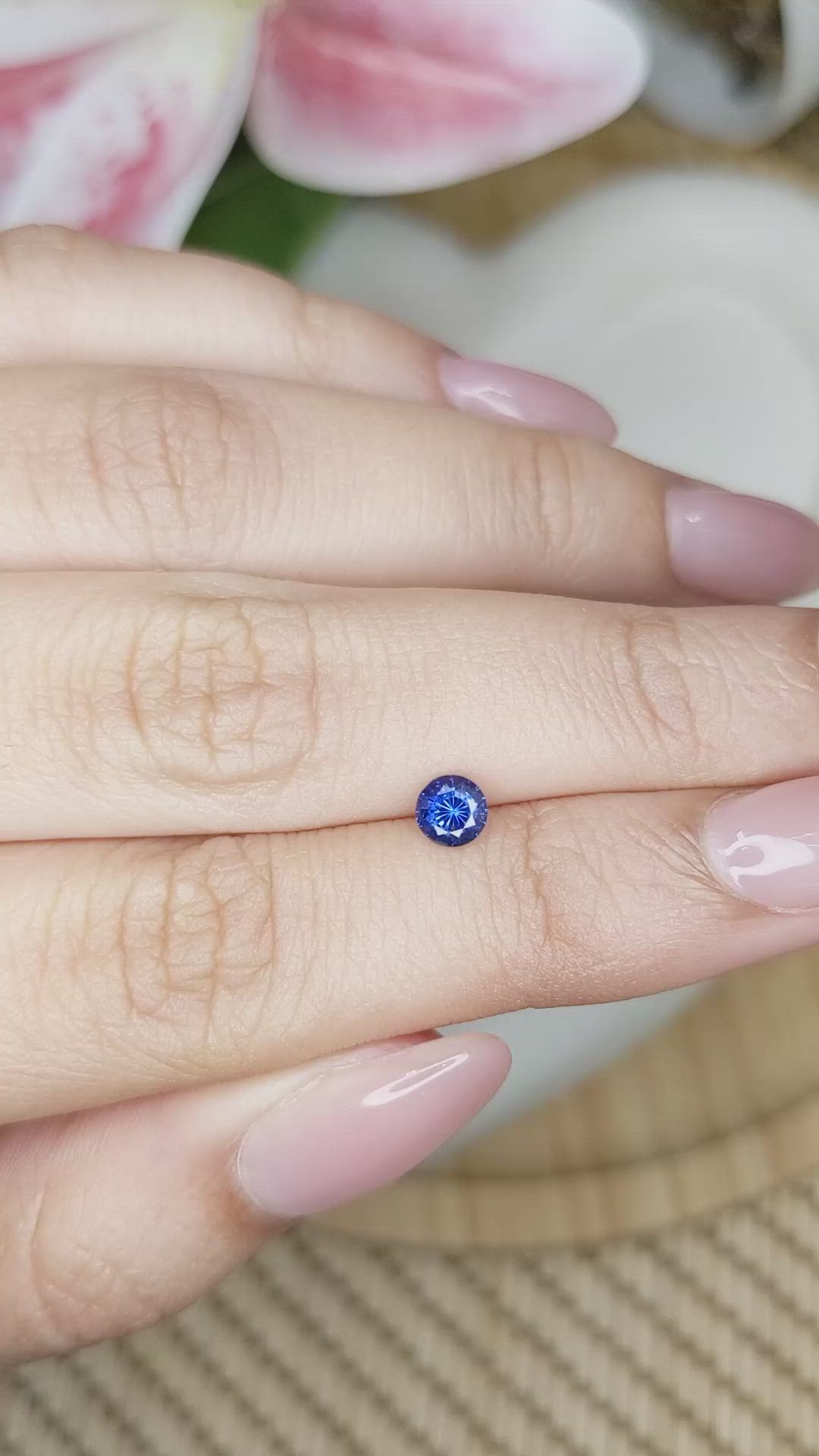 0.46 Ct. Blue Sapphire from Ceylon (Sri Lanka) Size Video