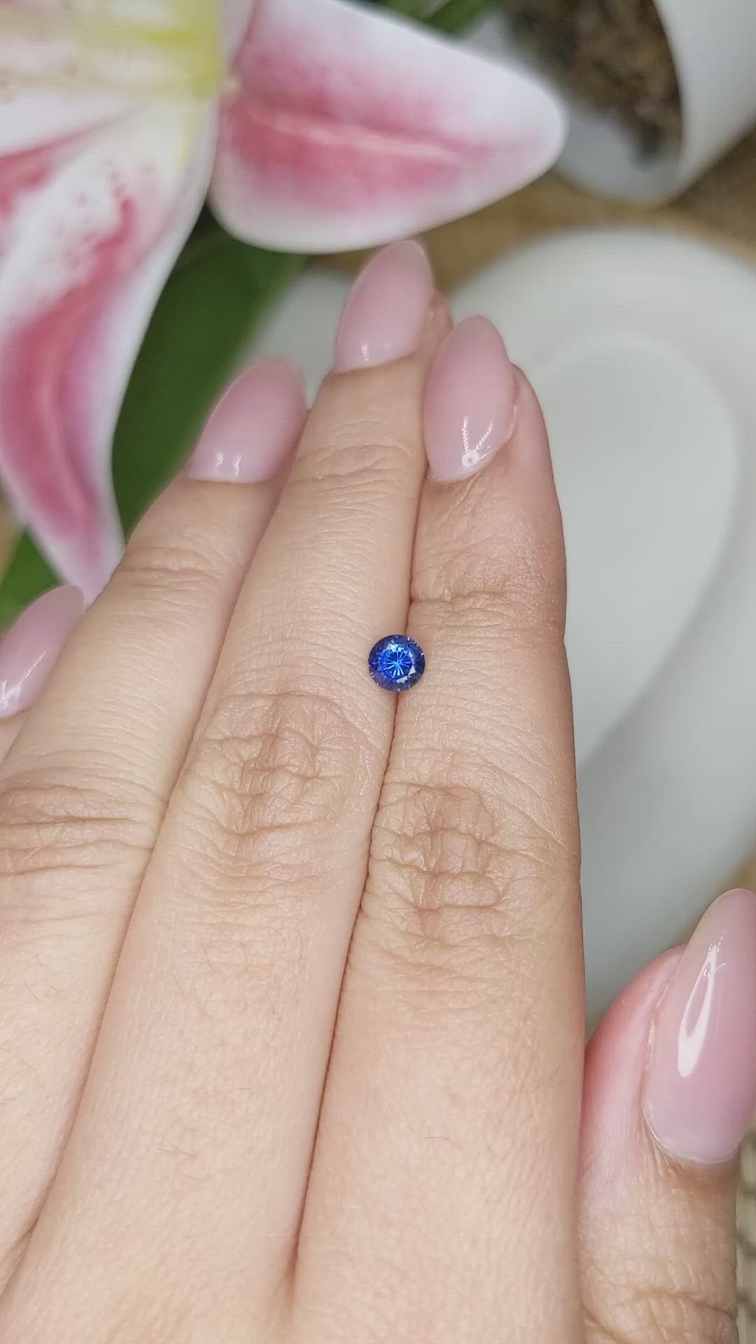 0.46 Ct. Blue Sapphire from Ceylon (Sri Lanka) Size Video