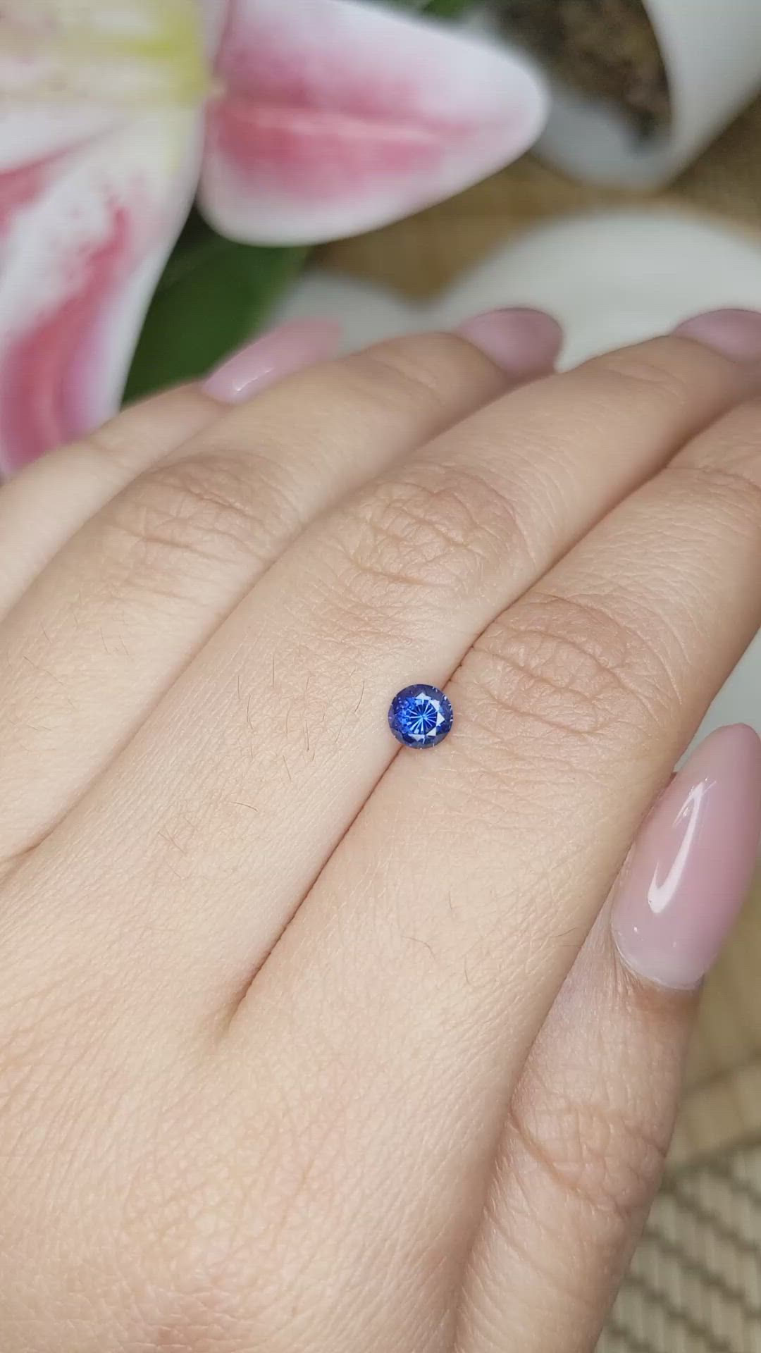0.46 Ct. Blue Sapphire from Ceylon (Sri Lanka) Size Video