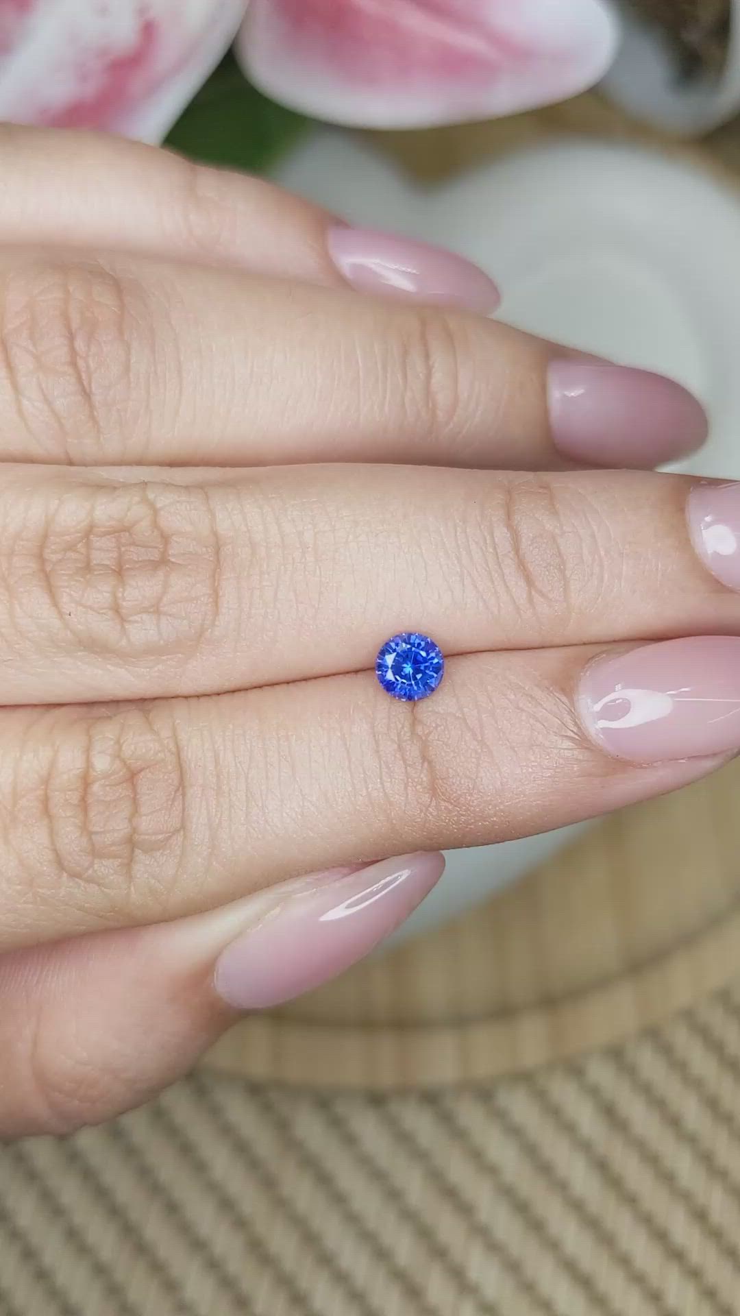 0.51 Ct. Blue Sapphire from Ceylon (Sri Lanka) Size Video