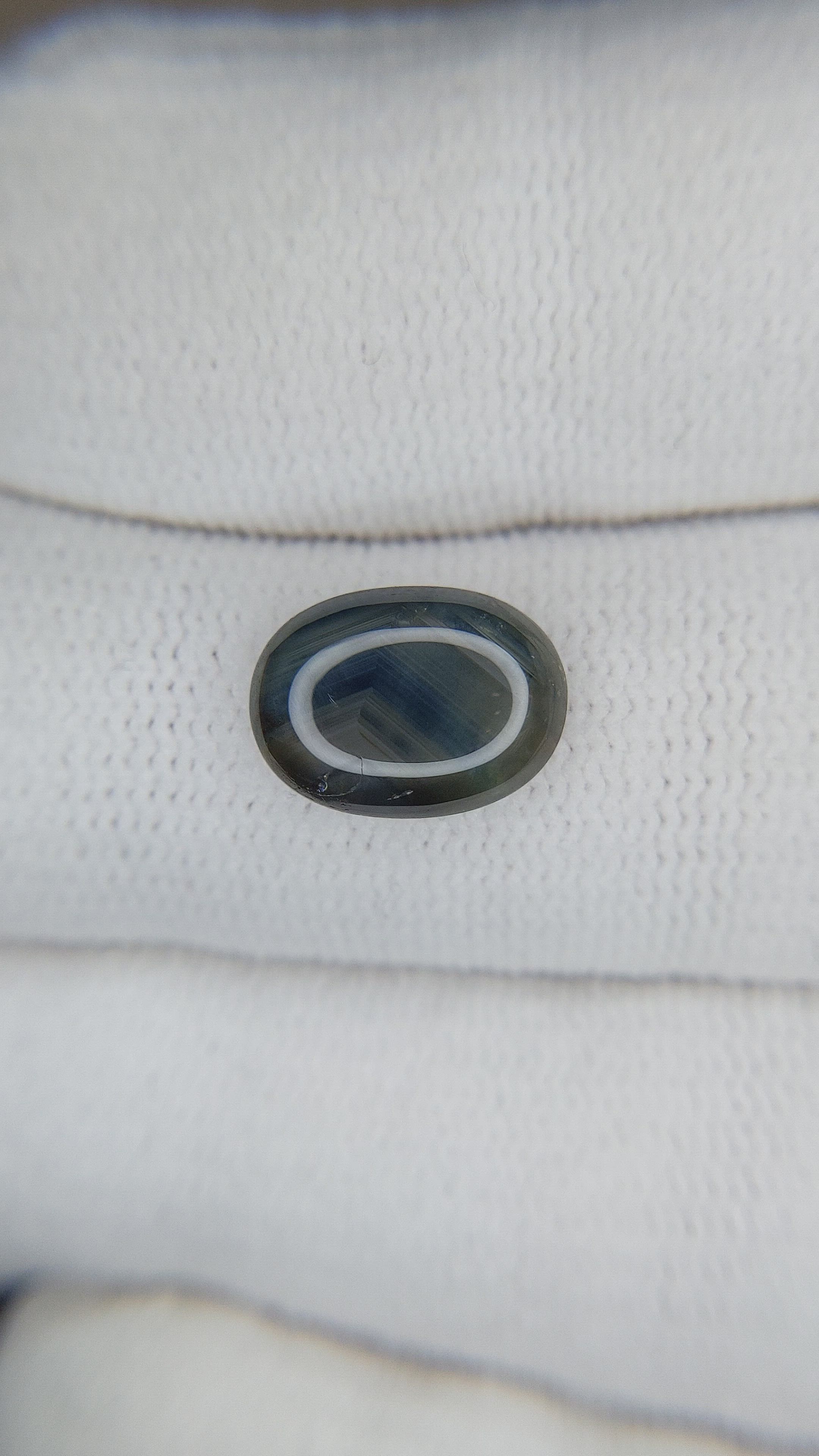 3.38 Ct. Bluish Grey Cabochon Star Sapphire from Ceylon (Sri Lanka) Size Video