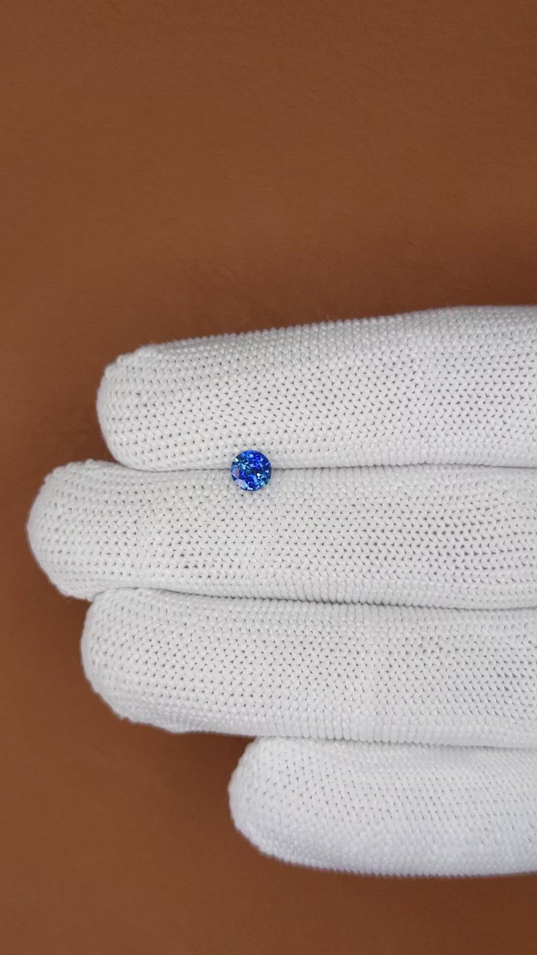 0.46 Ct. Blue Sapphire from Ceylon (Sri Lanka) Size Video