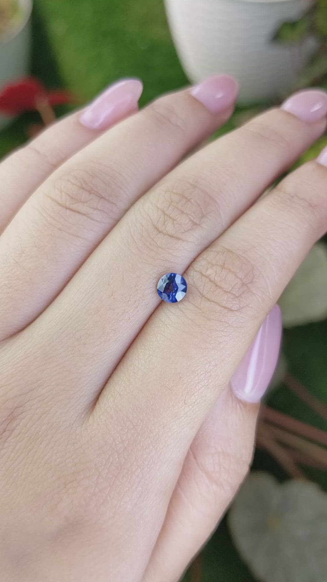 0.74 Ct. Blue Sapphire from Ceylon (Sri Lanka) Size Video