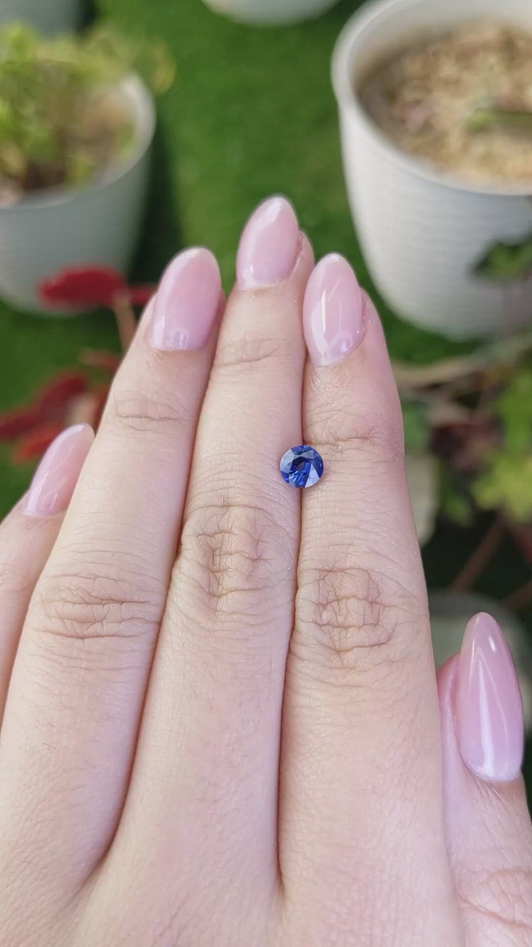 0.74 Ct. Blue Sapphire from Ceylon (Sri Lanka) Size Video