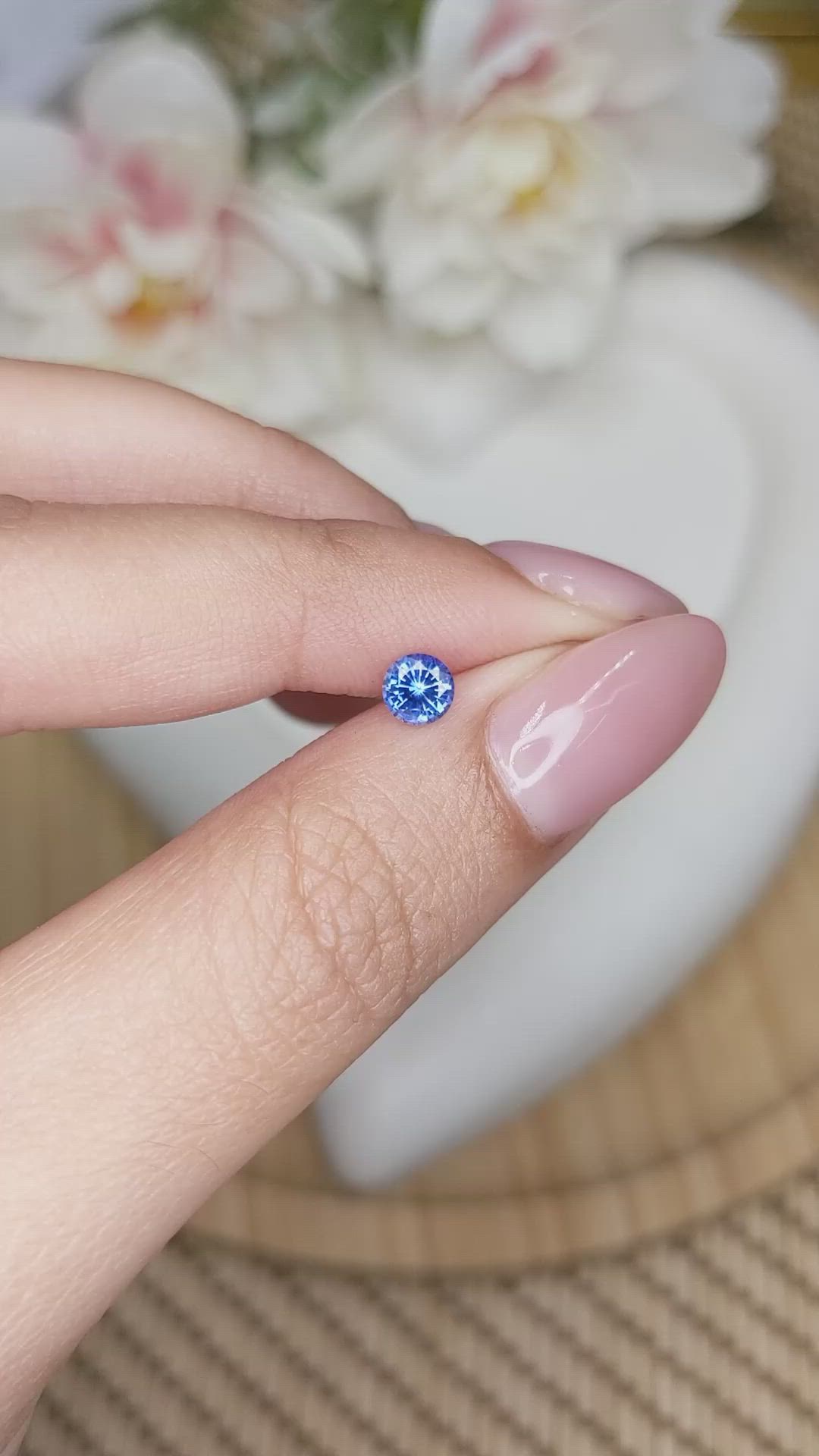 0.45 Ct. Blue Sapphire from Ceylon (Sri Lanka) Size Video