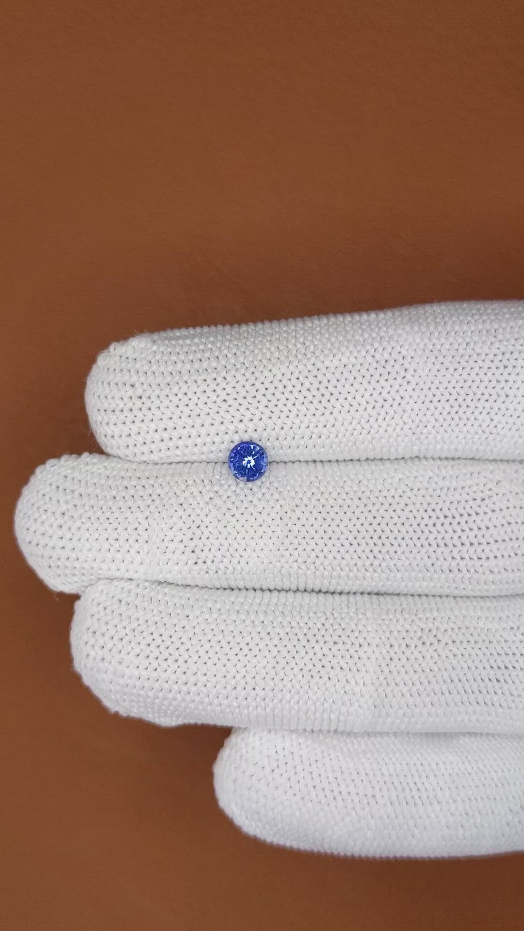 0.45 Ct. Blue Sapphire from Ceylon (Sri Lanka) Size Video