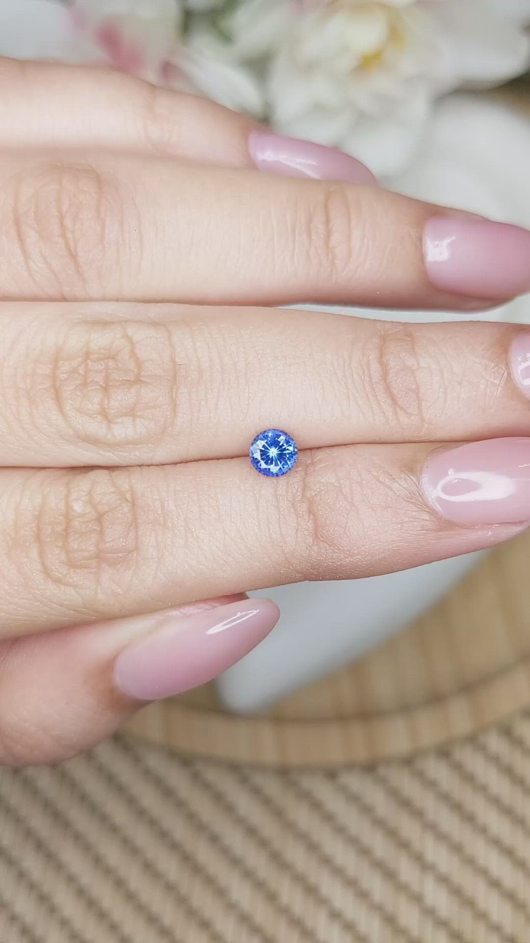 0.45 Ct. Blue Sapphire from Ceylon (Sri Lanka) Size Video