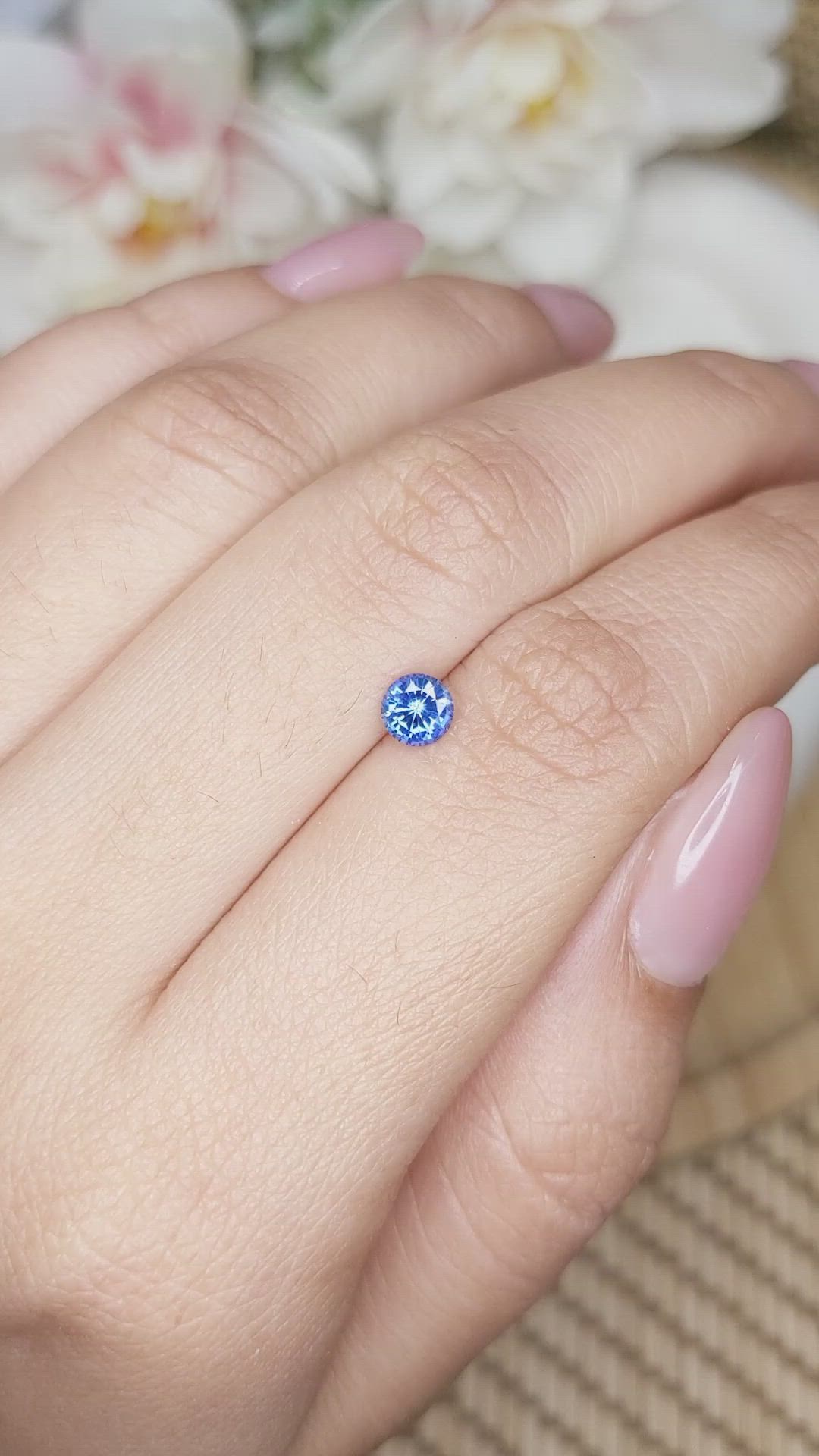 0.45 Ct. Blue Sapphire from Ceylon (Sri Lanka) Size Video