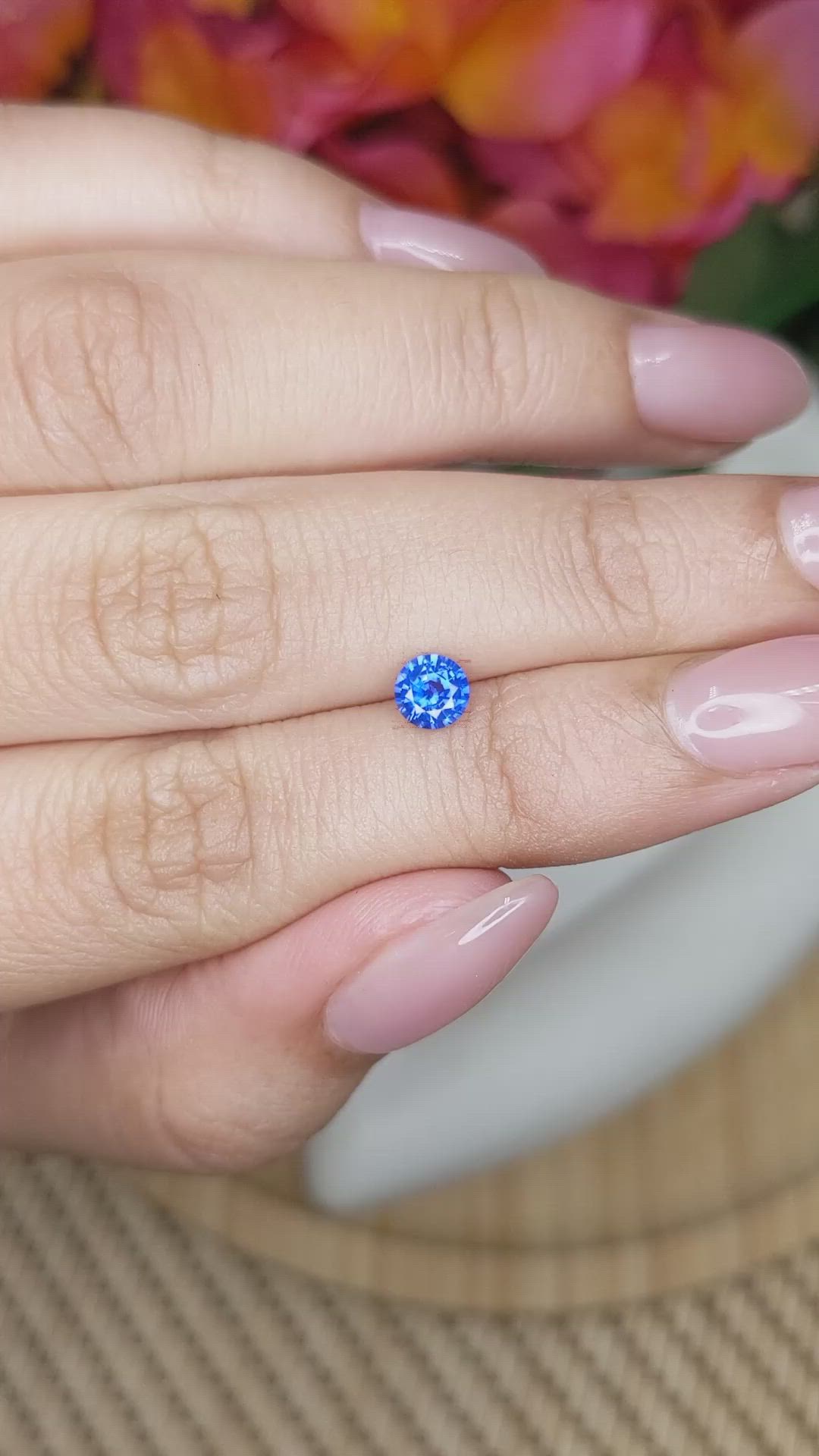 0.49 Ct. Blue Sapphire from Ceylon (Sri Lanka) Size Video