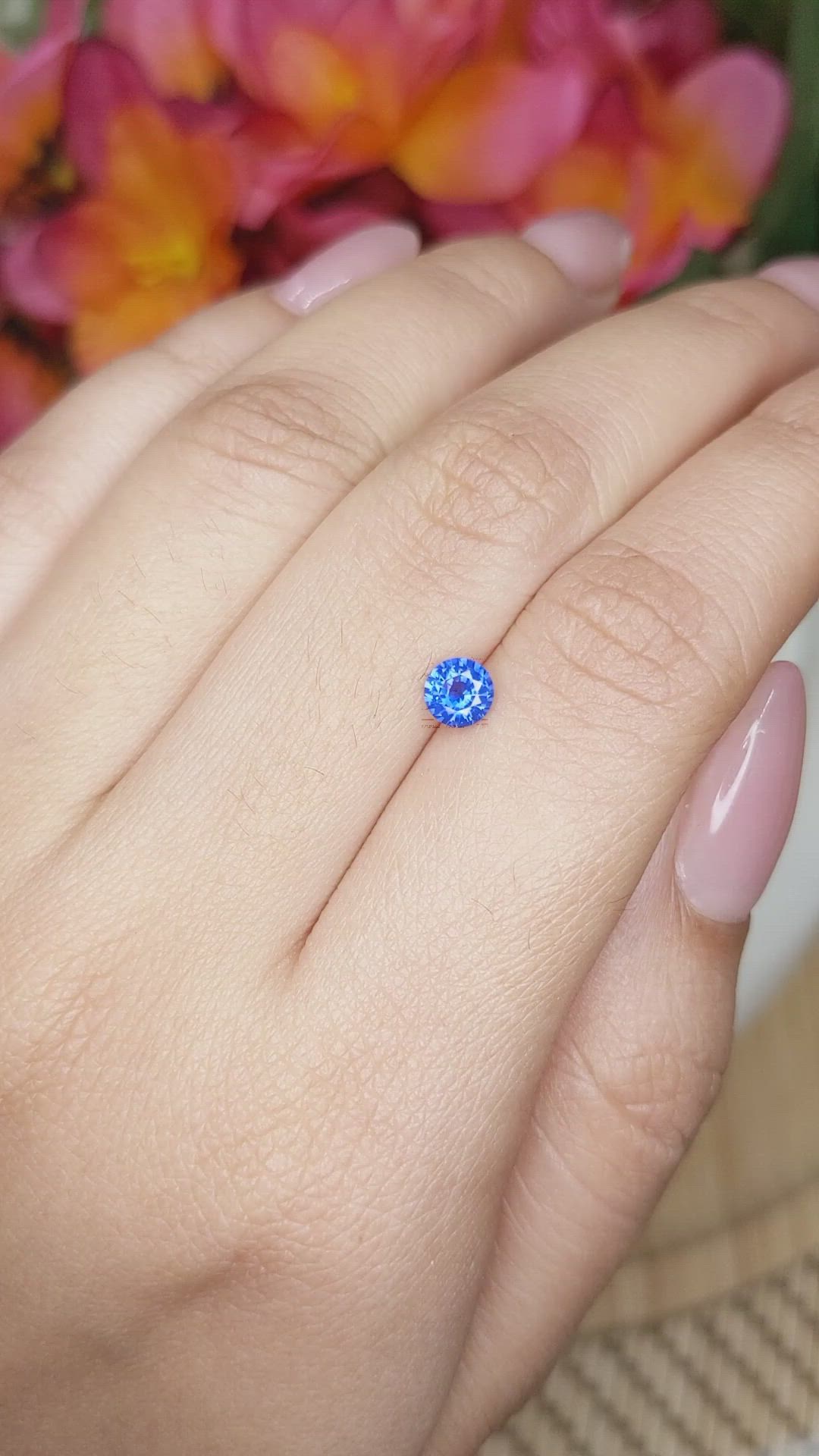 0.49 Ct. Blue Sapphire from Ceylon (Sri Lanka) Size Video