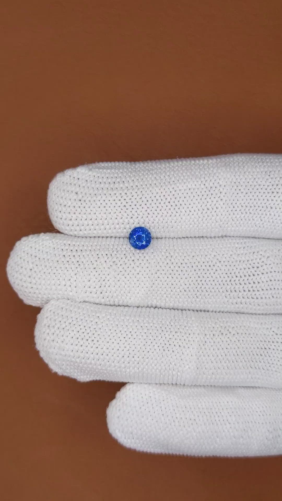 0.49 Ct. Blue Sapphire from Ceylon (Sri Lanka) Size Video