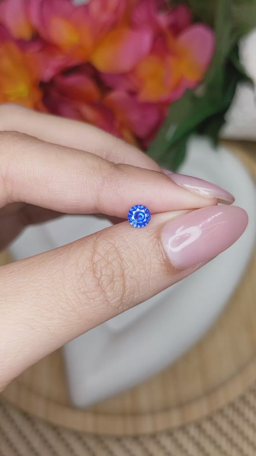 0.49 Ct. Blue Sapphire from Ceylon (Sri Lanka) Size Video