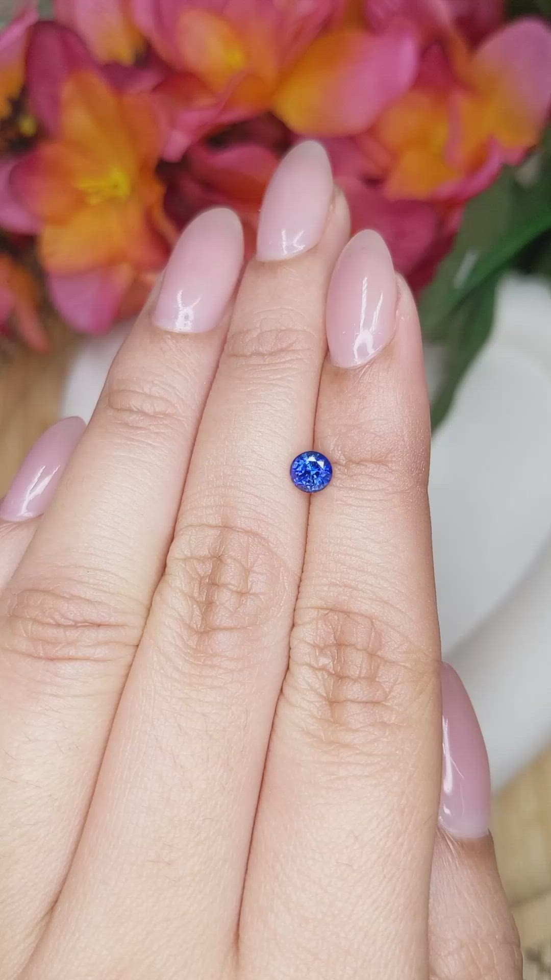 0.50 Ct. Blue Sapphire from Ceylon (Sri Lanka) Size Video