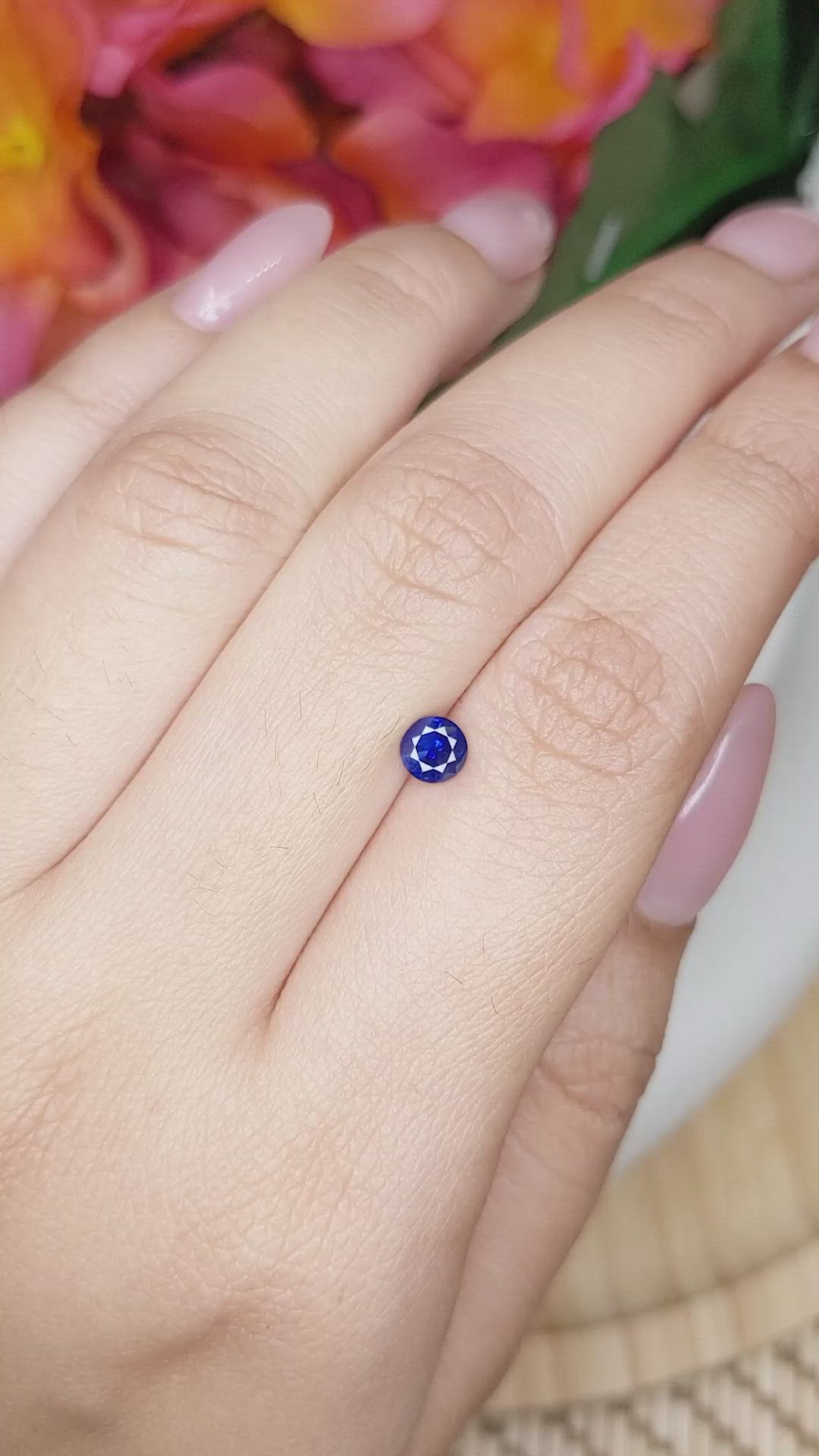 0.50 Ct. Blue Sapphire from Ceylon (Sri Lanka) Size Video