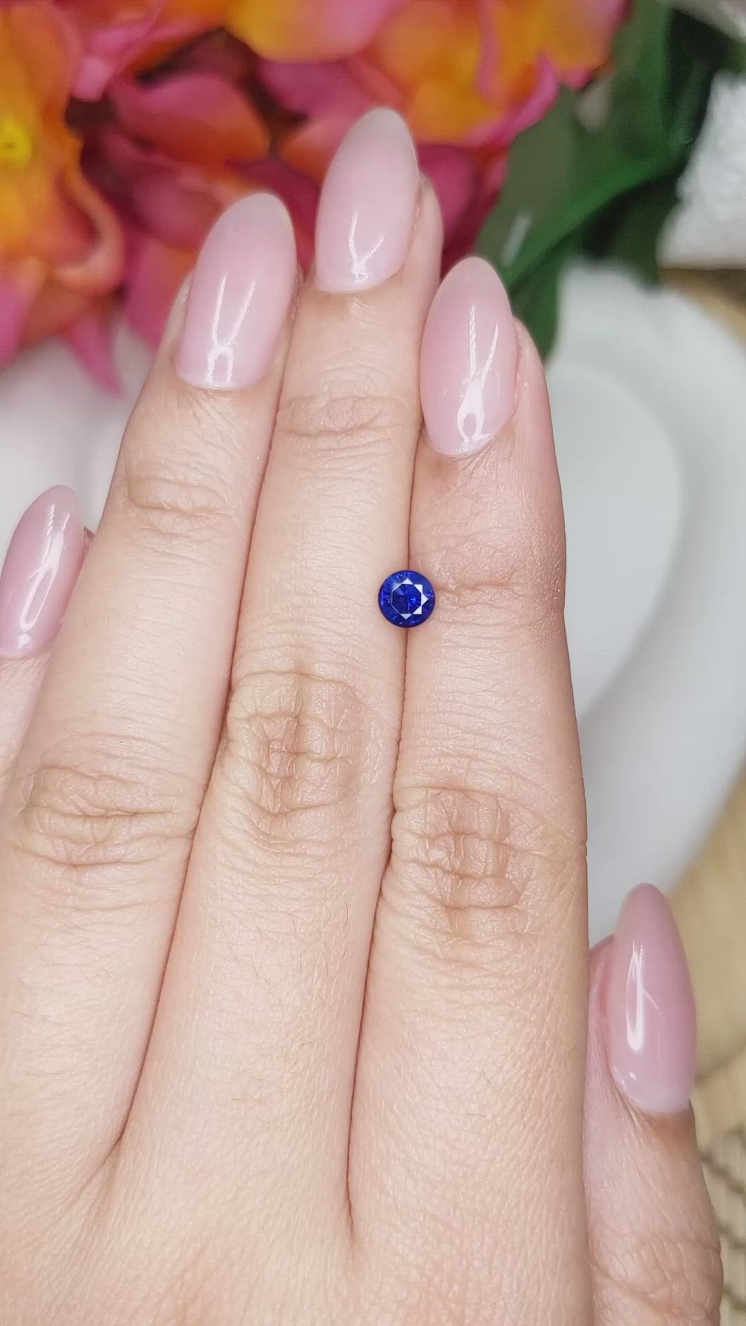 0.50 Ct. Blue Sapphire from Ceylon (Sri Lanka) Size Video